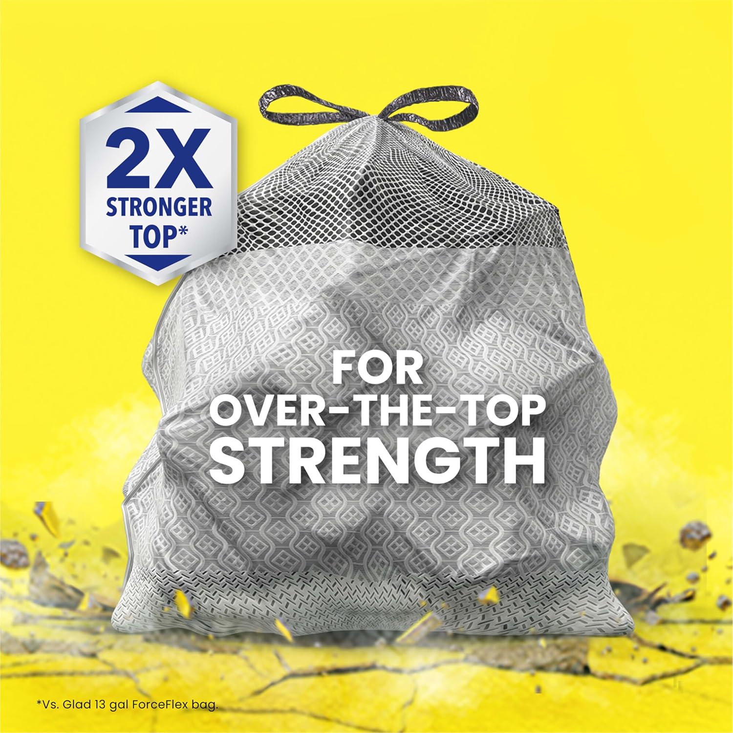 Glad ForceFlex MaxStrength XL Kitchen Trash Bags, 20 Gal, Fresh Clean,