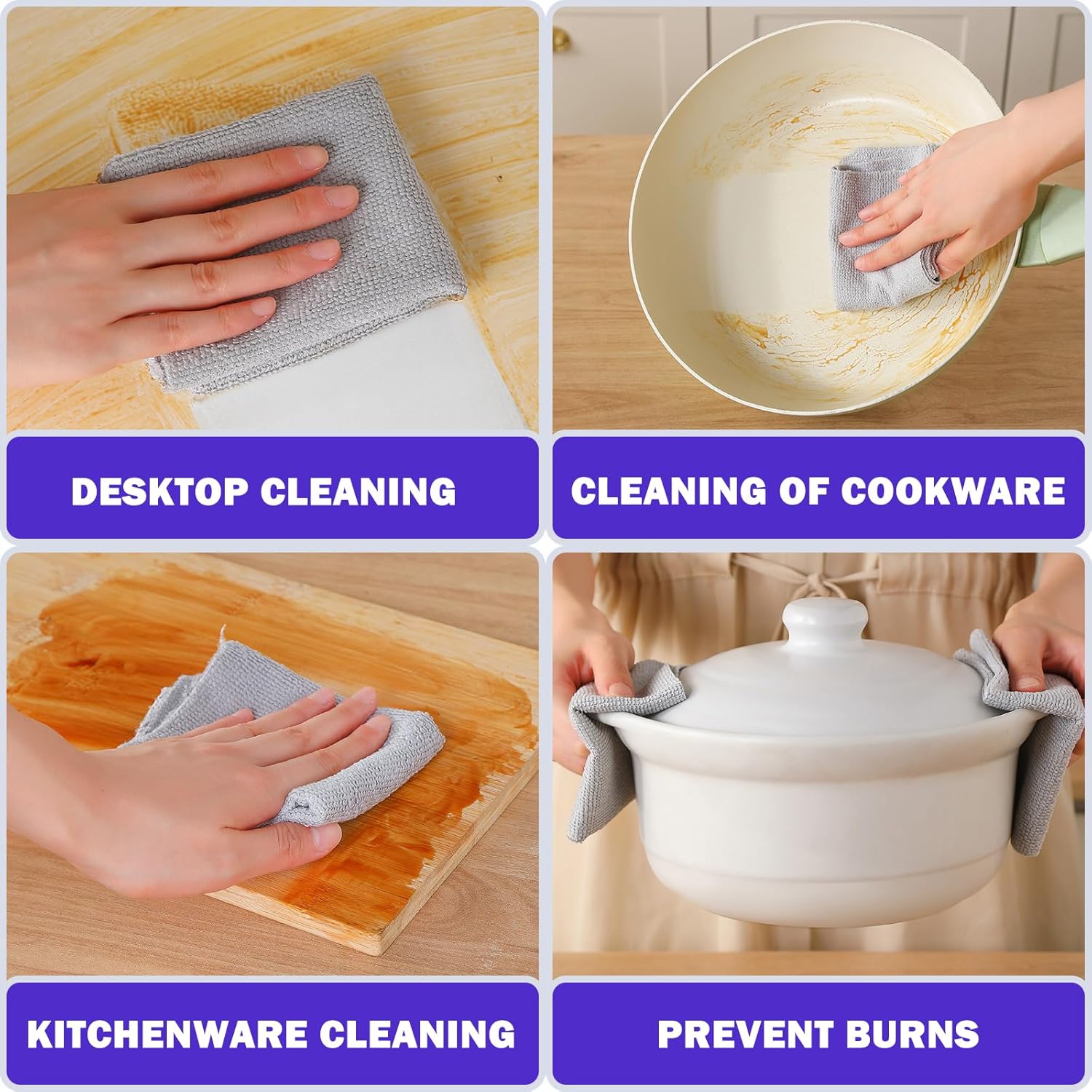 55 Pack Microfiber Cleaning Cloth Roll, Tear Away Reusable Towels, 11"