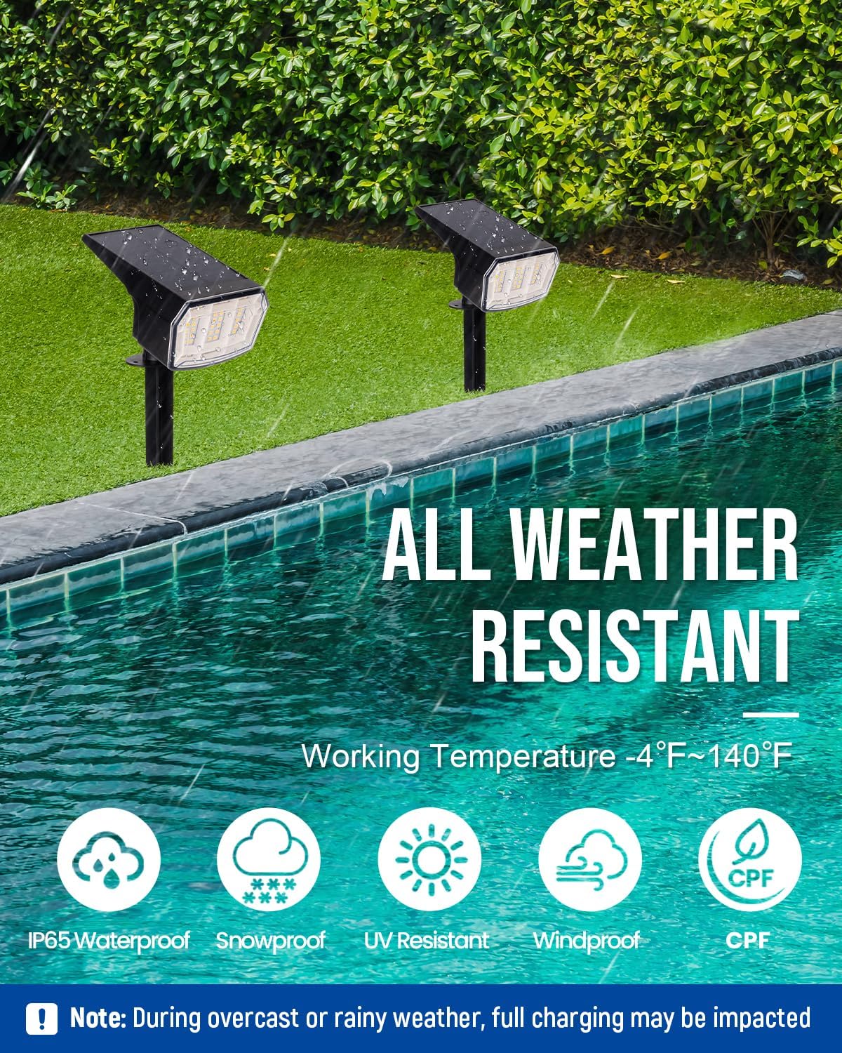 Solar spotlights Outdoor 63 LED 3 Lighting Modes, IP65 Waterproof Ligh