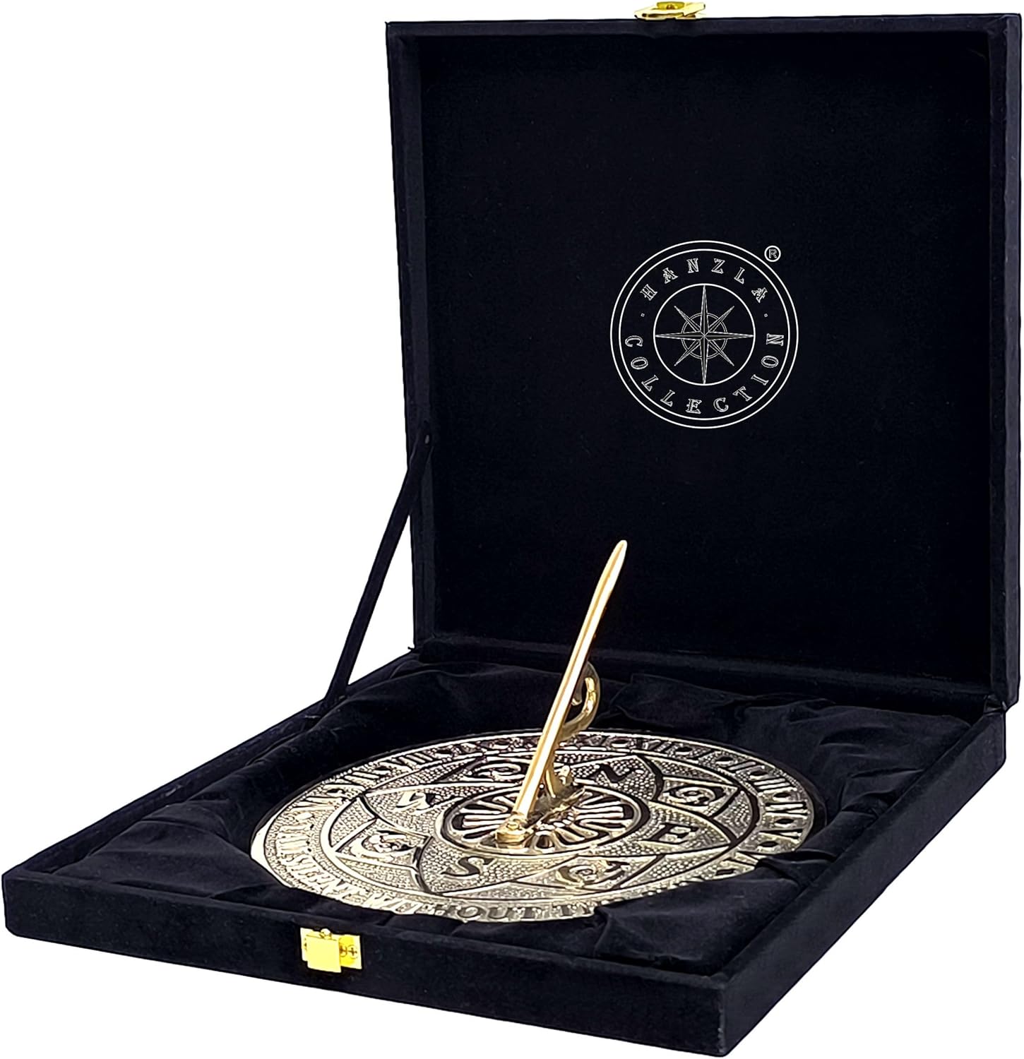 Solid Brass Sundial Clock for Garden Yard Outdoor | Handmade Shiny Bra