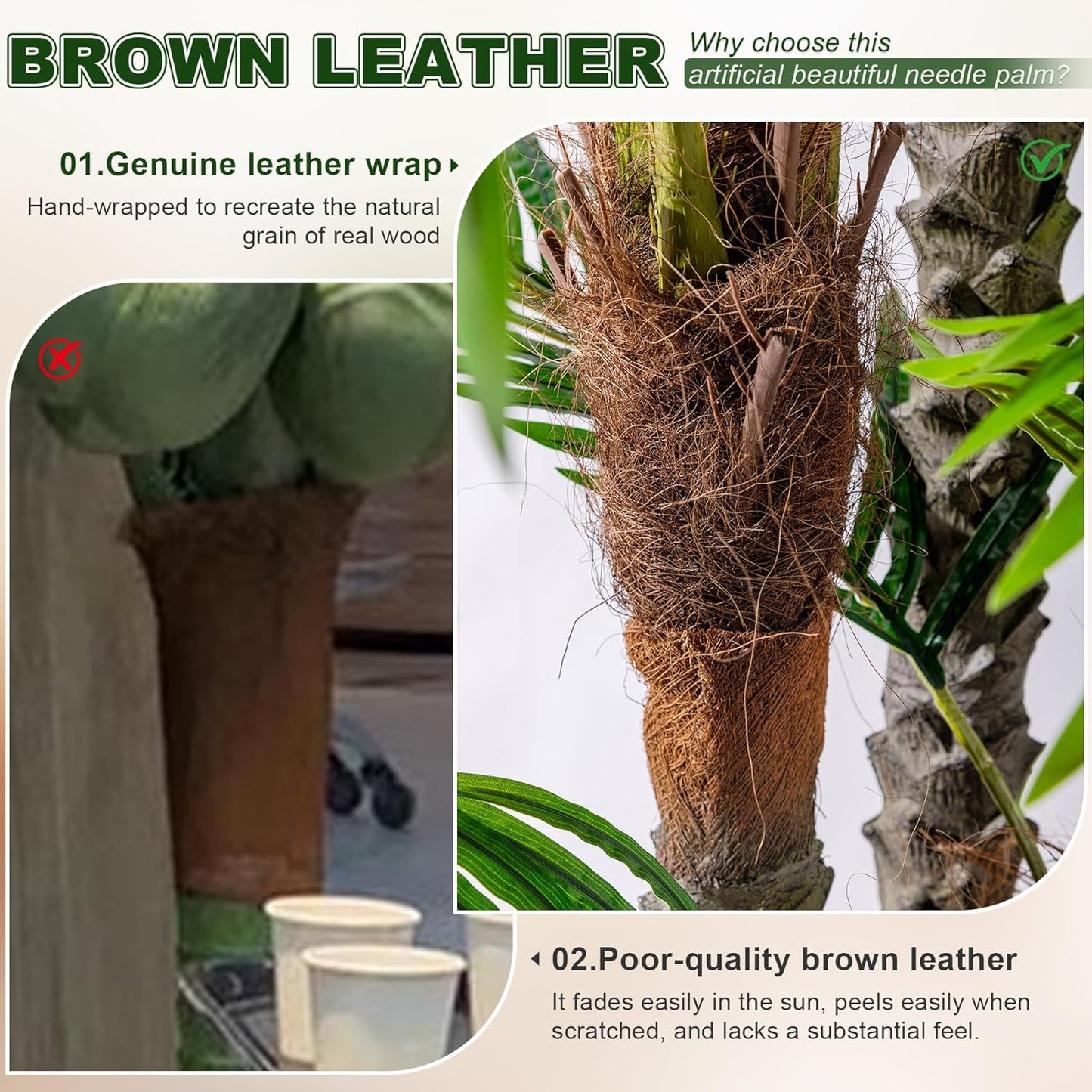 Large Artificial Tree Big Faux Tropical Palm Trees Indoor Outdoor Realistic Floor Plants Fake Silk Palm Plastic plantas for Modern Home Living Room Office Corner Patio Porch Decor Party Decorations