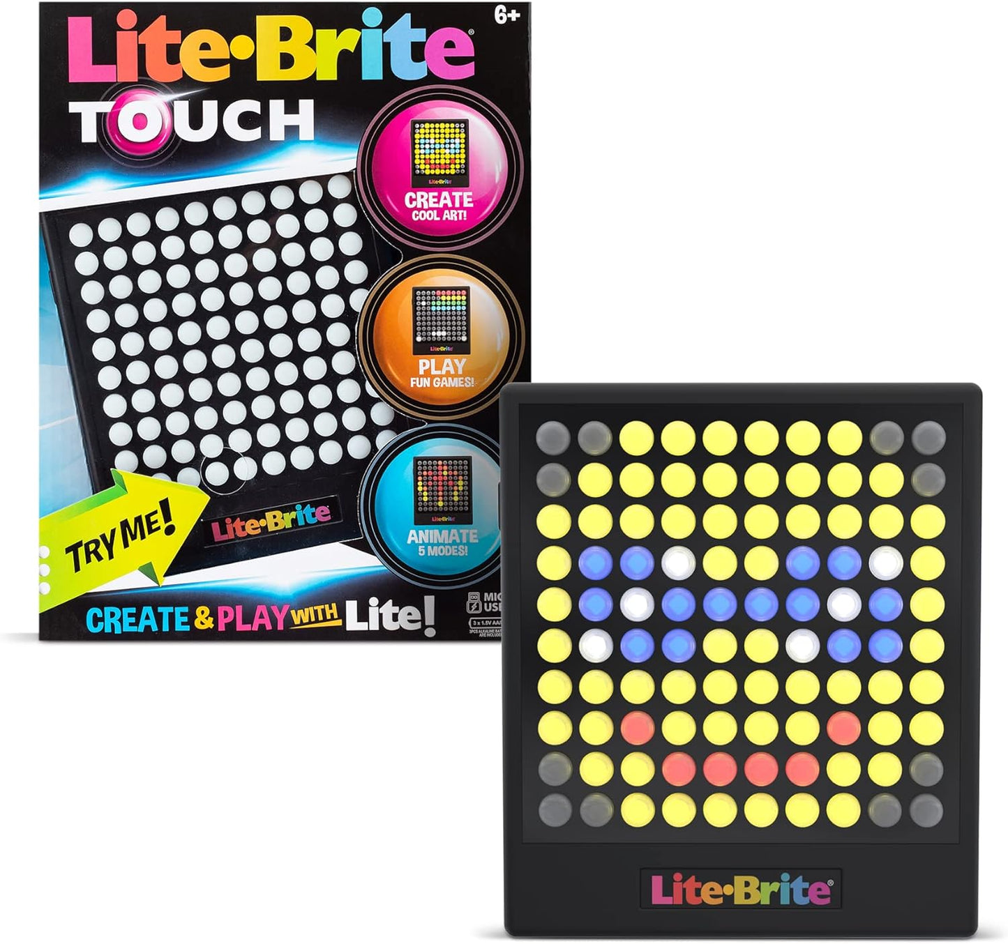 Lite-Brite Touch - Create, Play and Animate - Light Up Portable Stem S