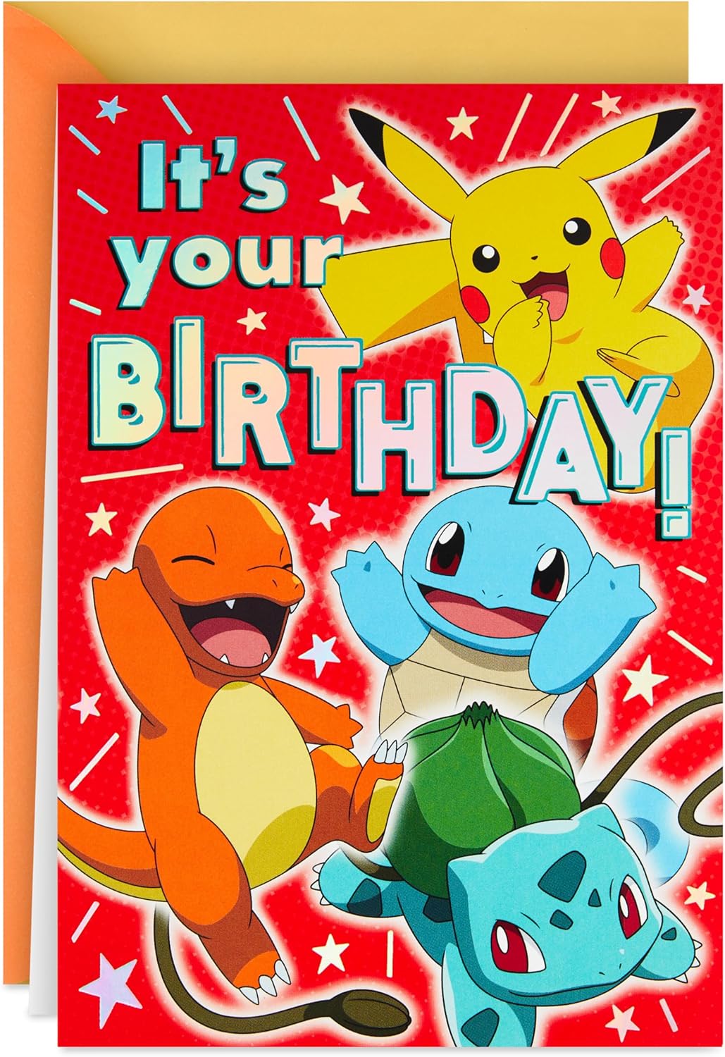 Hallmark Pokémon Pop Up Birthday Card for Kids (Pikachu, Squirtle, Charmander, Bulbasaur)