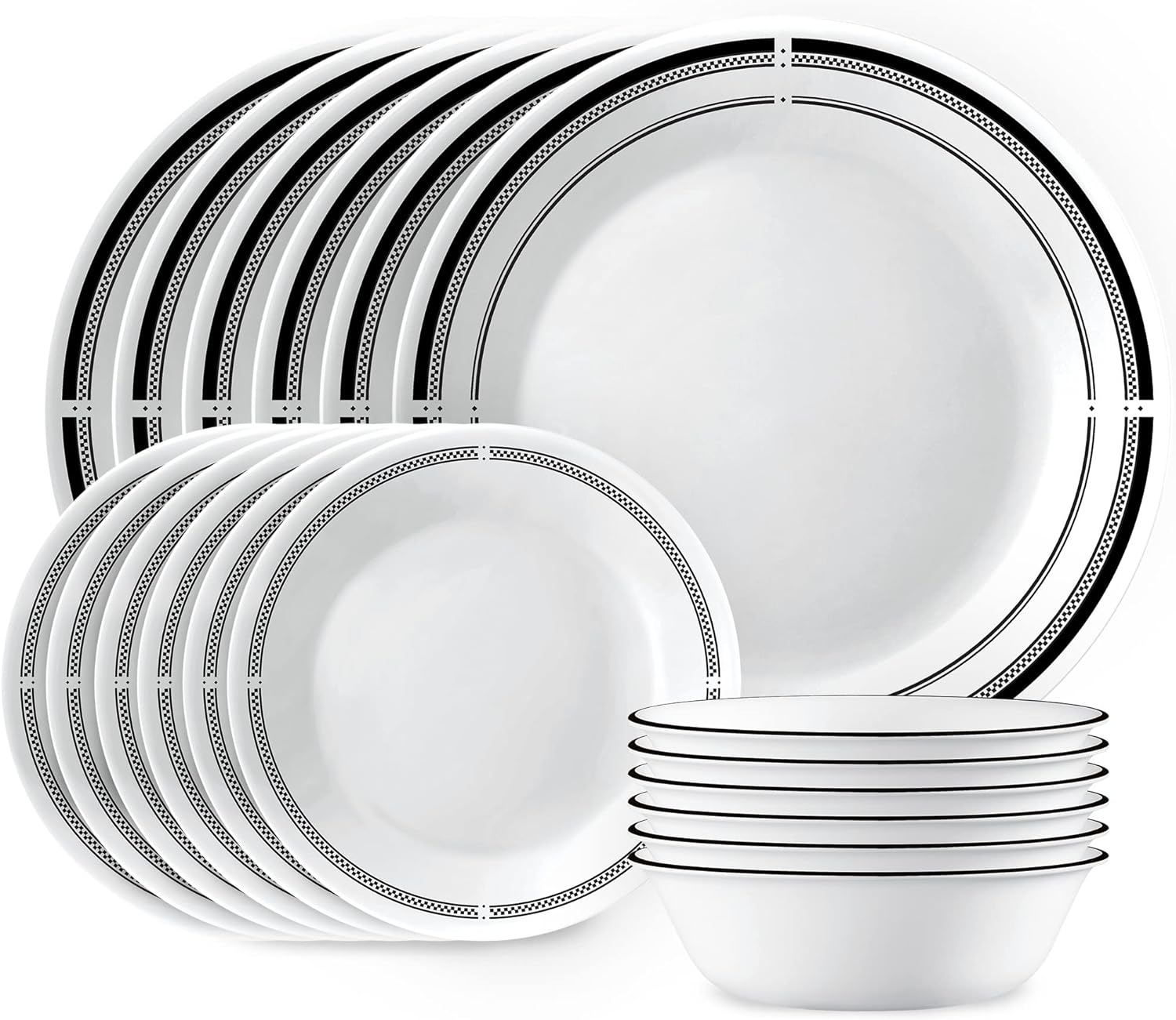Corelle 18-Piece Round Dinnerware Set Service for 6, Lightweight Round