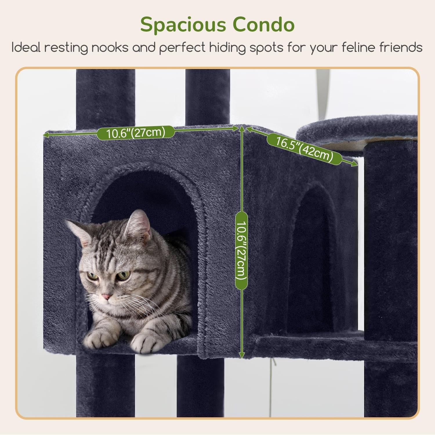 Globlazer Extra Large Platform Cat Tree, 65in Sturdy Cat Scratching Tr