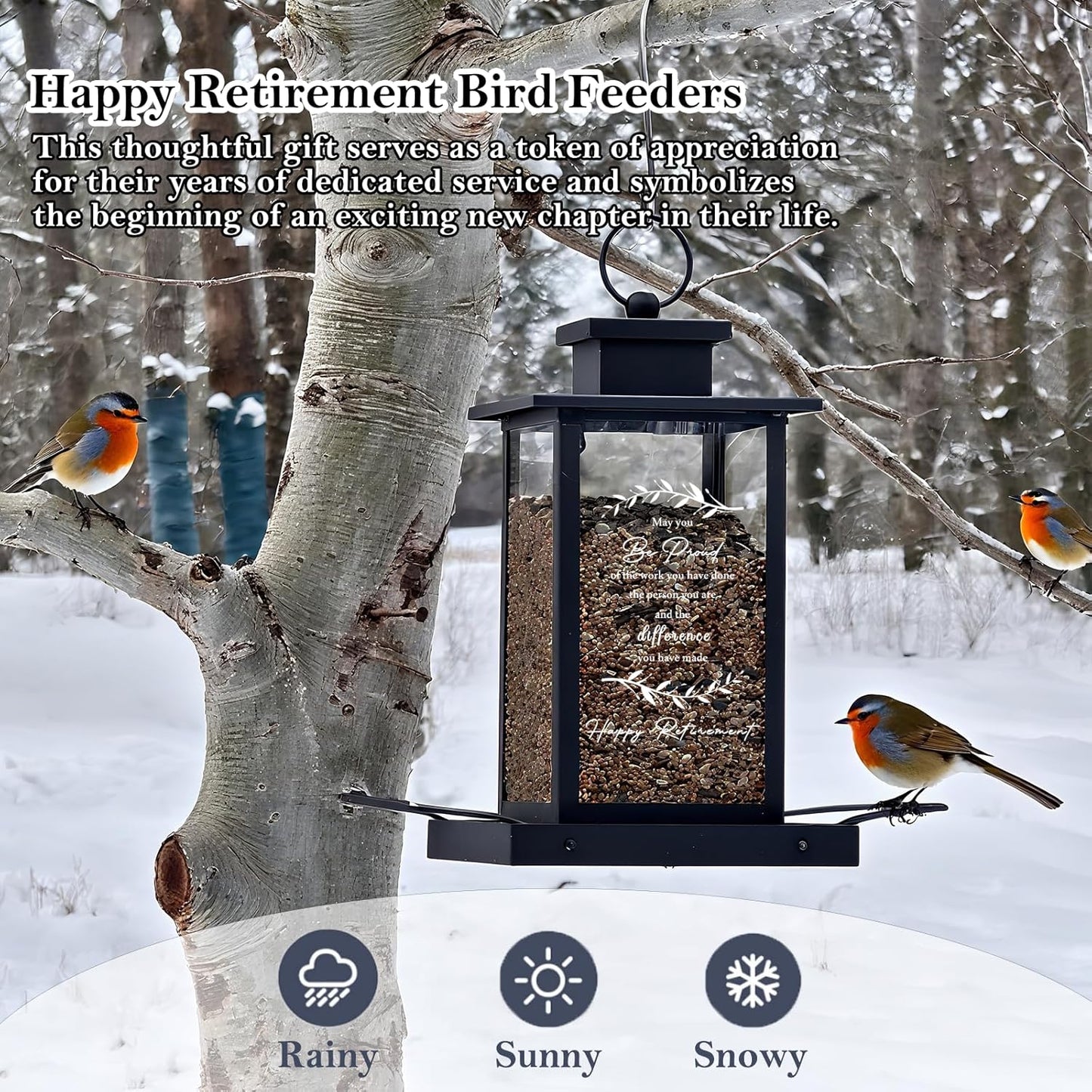 Retirement Gift Bird Feeders for Outdoors, Happy Retirement Gifts for Women Men Retired Friend Coworker Nurse Boss Teacher, Going Away Party Decorations, Home Decor Outside Garden Birdfeeders