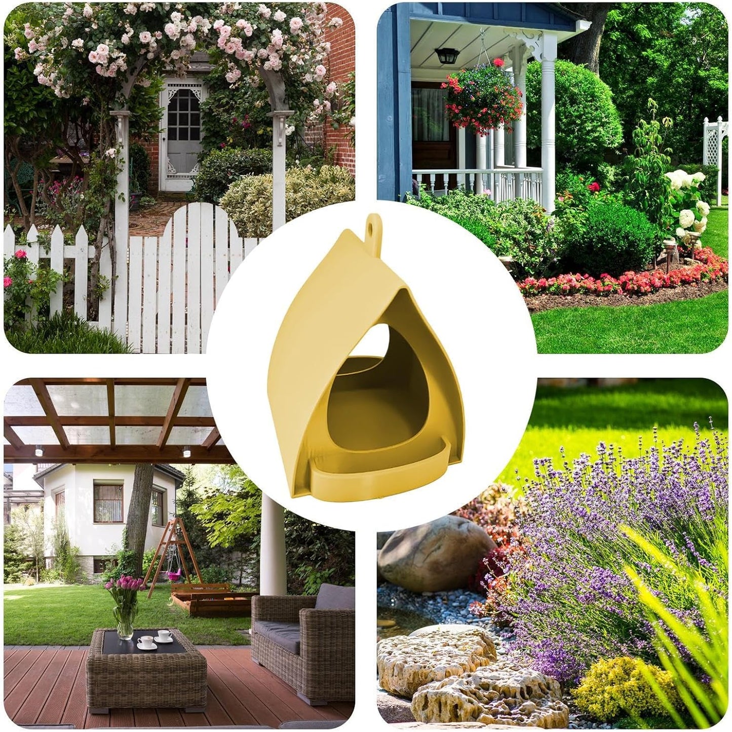 Hut Shape Bird - Outdoor Hangable Station, Open Bird Feeders fBirdhouse for Garden, Balcony, or Backyard, Squirrel Resistant Seed for Winter Feeding Attracts Hummingbirds Sparrows