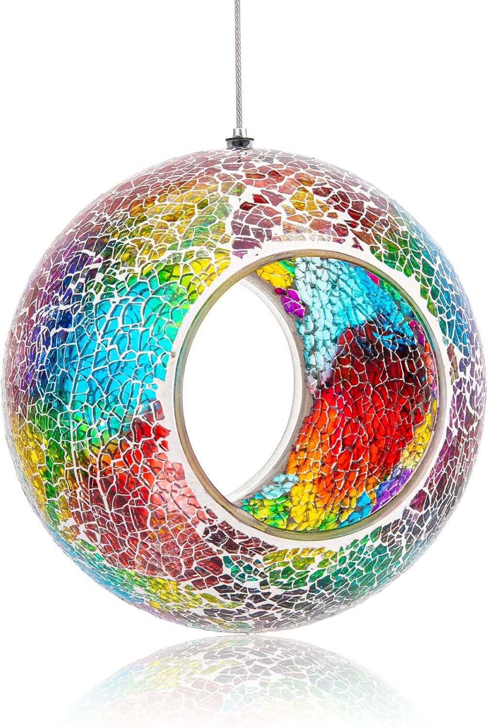 VCUTEKA Bird Feeder Mosaic Fly Through Bird Feeders for Outside Hangin