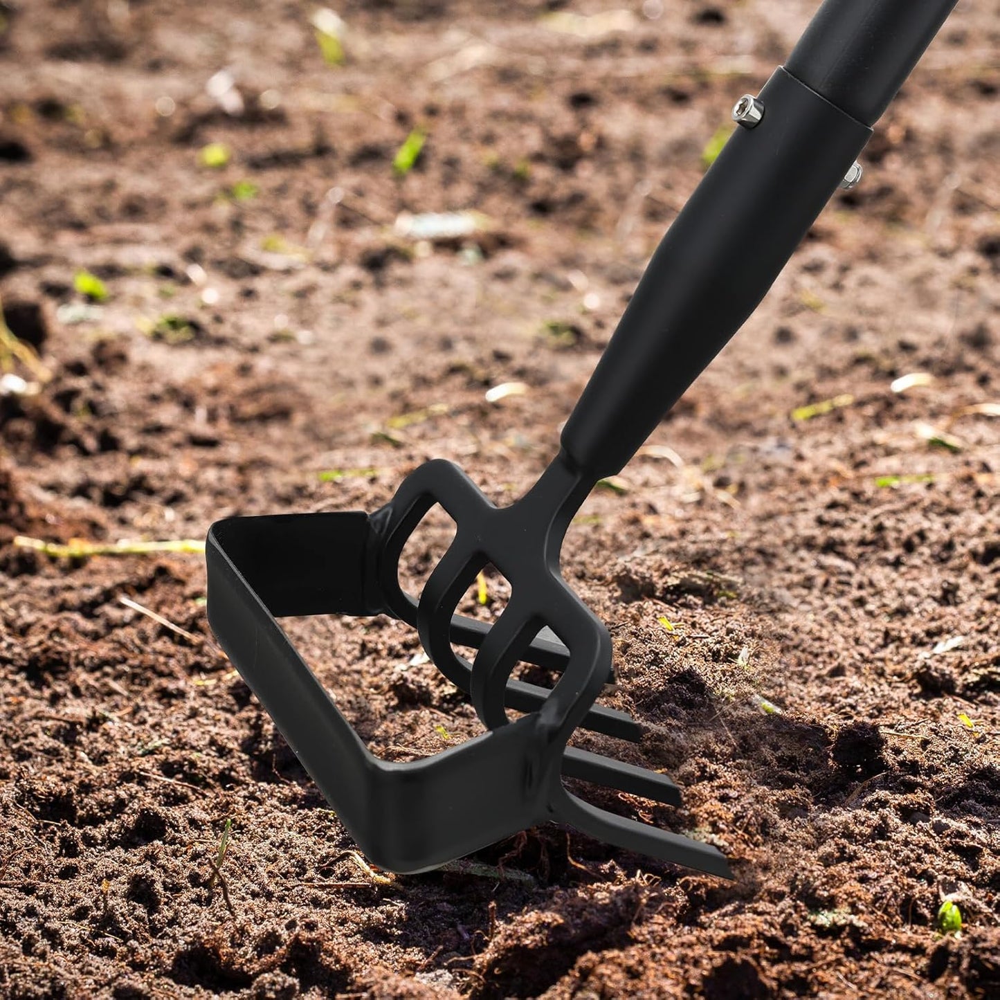 2-in-1 Garden Hoe Tool, Adjustable Length from 37 to 60inch, Ergonomic