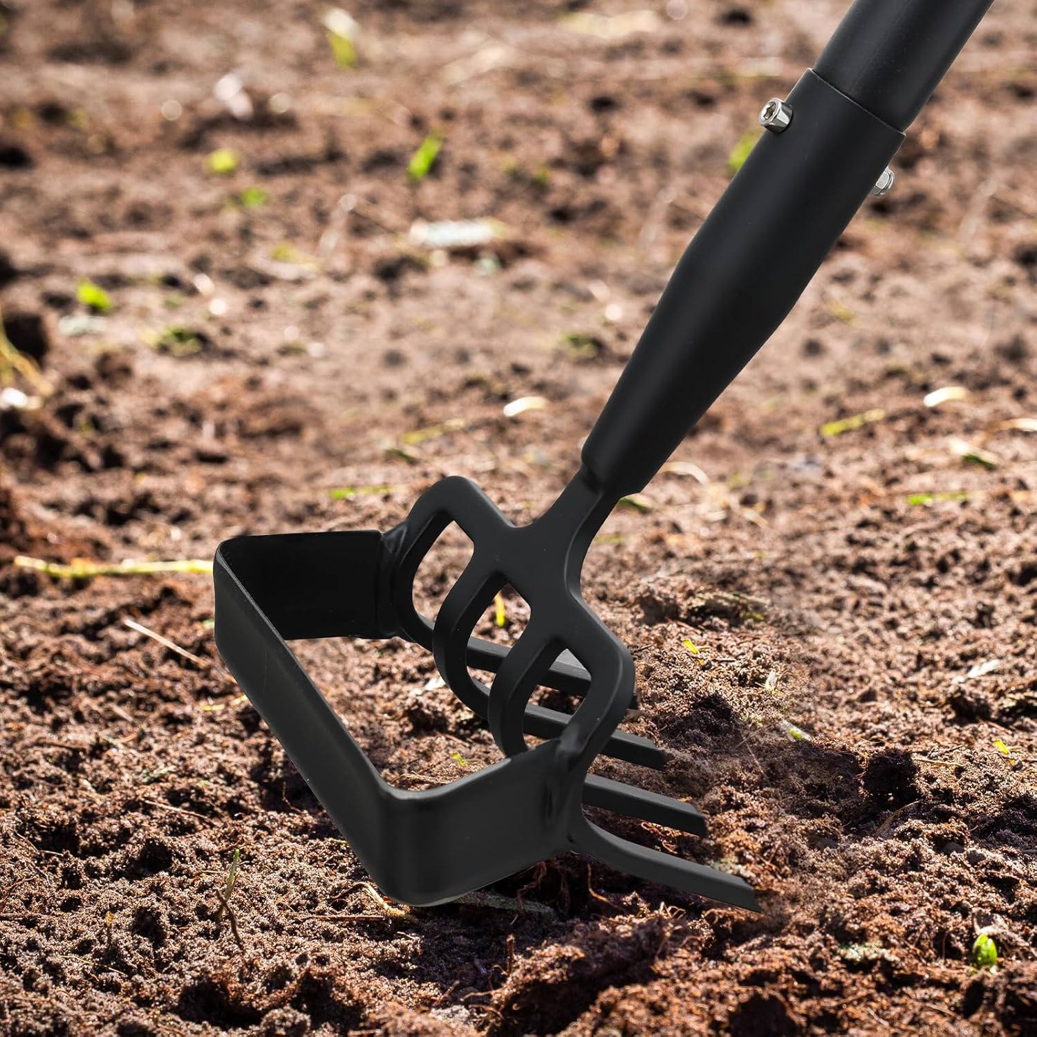2-in-1 Garden Hoe Tool, Adjustable Length from 37 to 60inch, Ergonomic