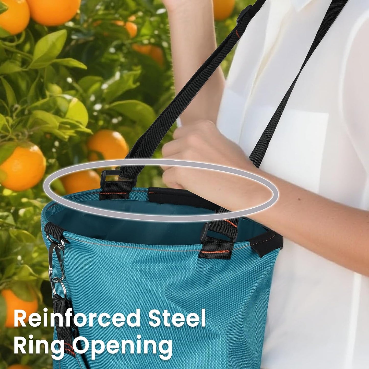 Large Fruit Picking Bag, Waterproof 600d Fruit Storage Harvest Garden Apron Pouch for Outdoor Orchard, Farm, Garden, Vegetable, Fruits