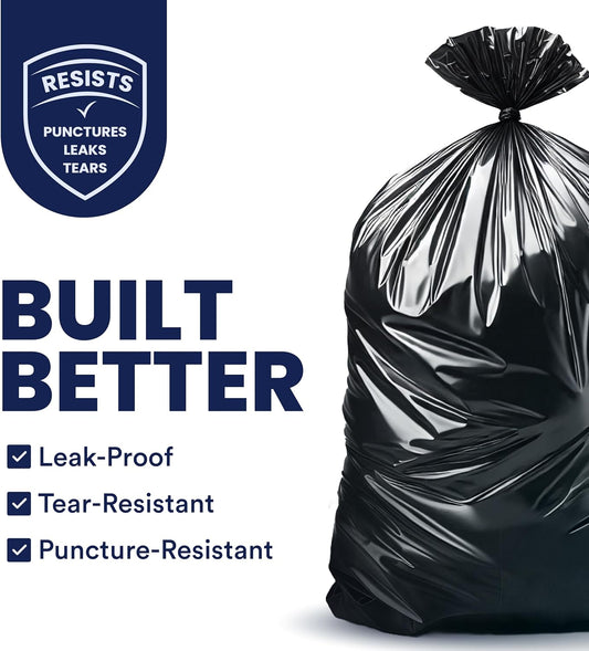 Plasticplace 55-60 Gallon Trash Bags, 1.2 Mil Heavy Duty Contractor Ga