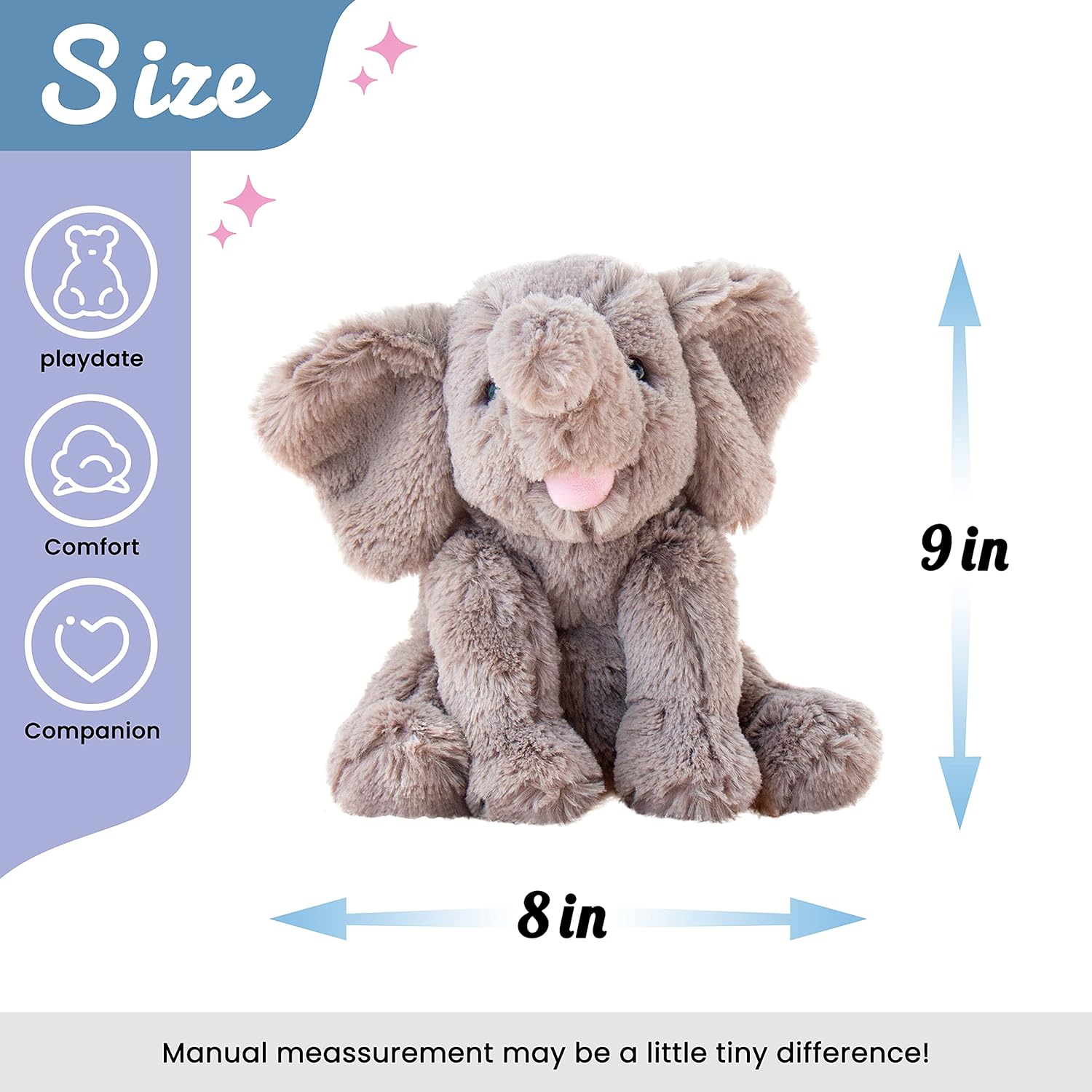 Hopearl Adorable Plush Calf Elephant Toy Floppy Elephish Ultra Soft St