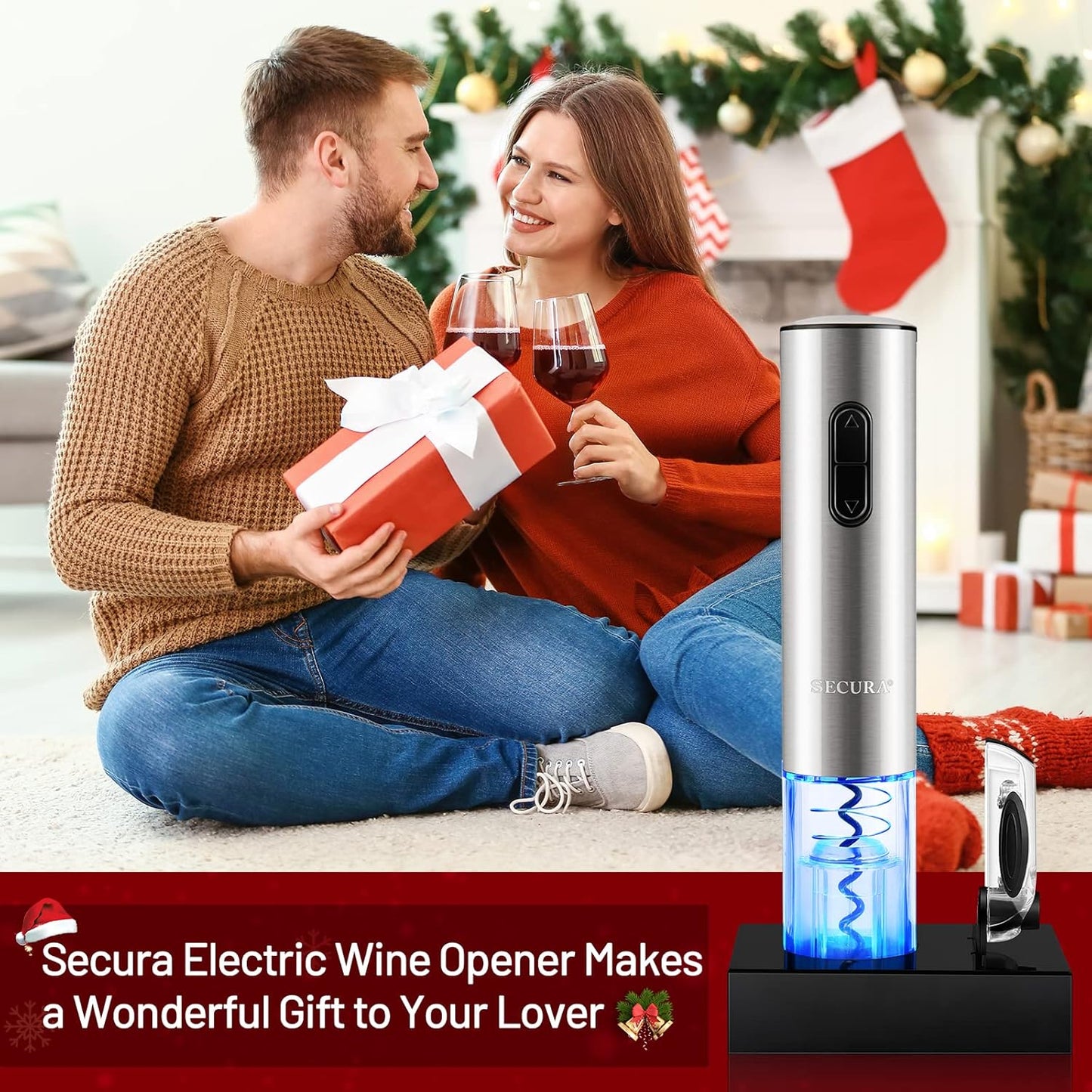 Secura Electric Wine Opener, Automatic Electric Wine Bottle Corkscrew 