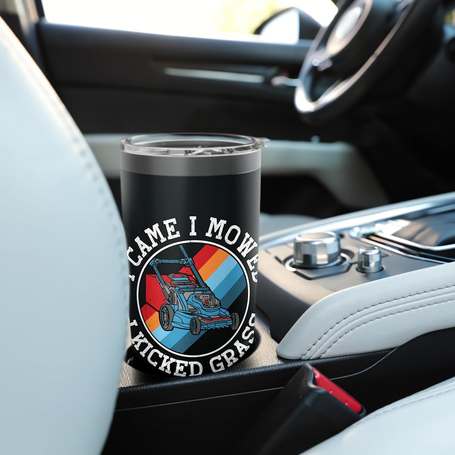 I Came I Mowed I Kicked Grass Lawn Care Gardening Landscaper Stainless Steel Insulated Tumbler