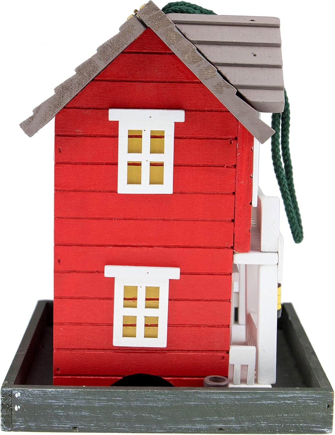 CLEVER GARDEN Hanging Birdhouse, Decorative Outdoor Bird Feeder for Hummingbirds and Wild Birds, Red Welcome