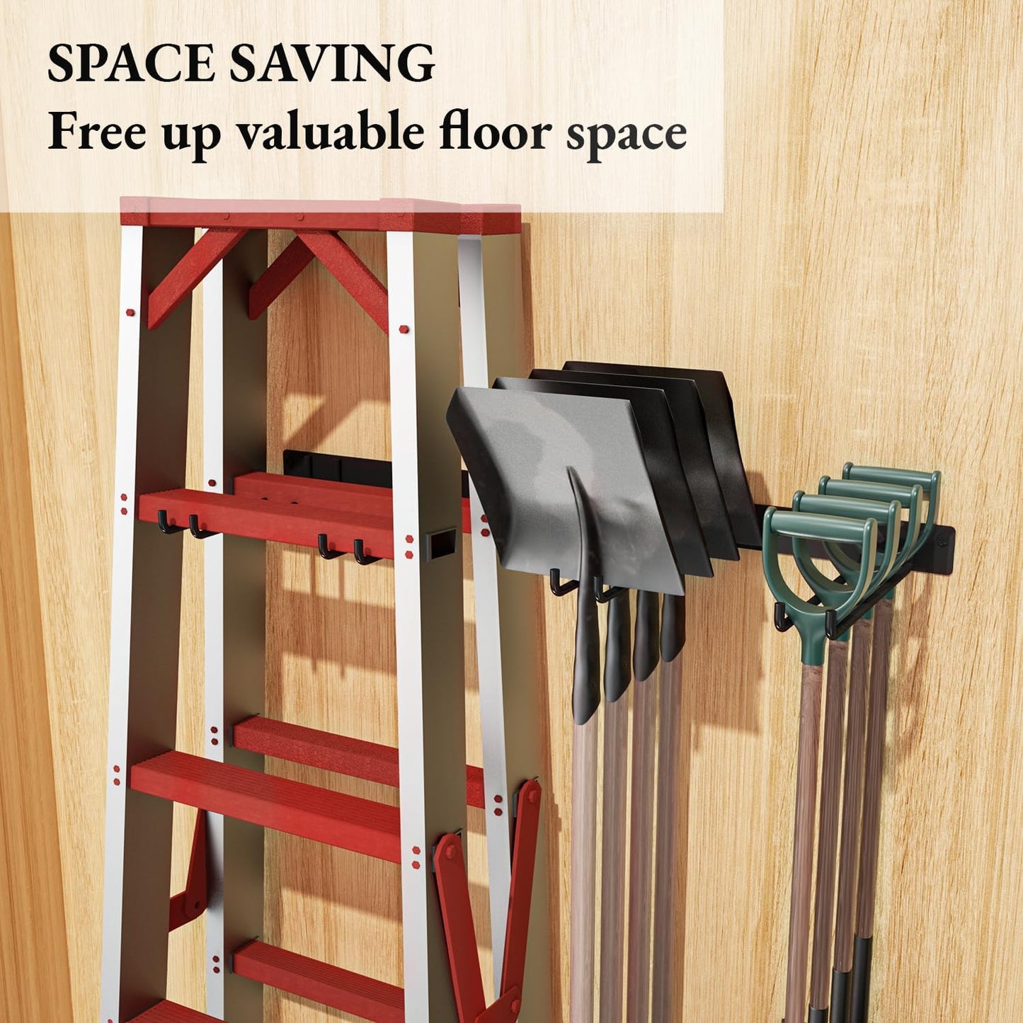 Folding Chair Storage Rack for Garage, 2-Pack Heavy Duty Wall Mount Garden Tool Organizer, Utility Hooks for Lawn, Beach & Camping Chairs, Max Load 240 lbs