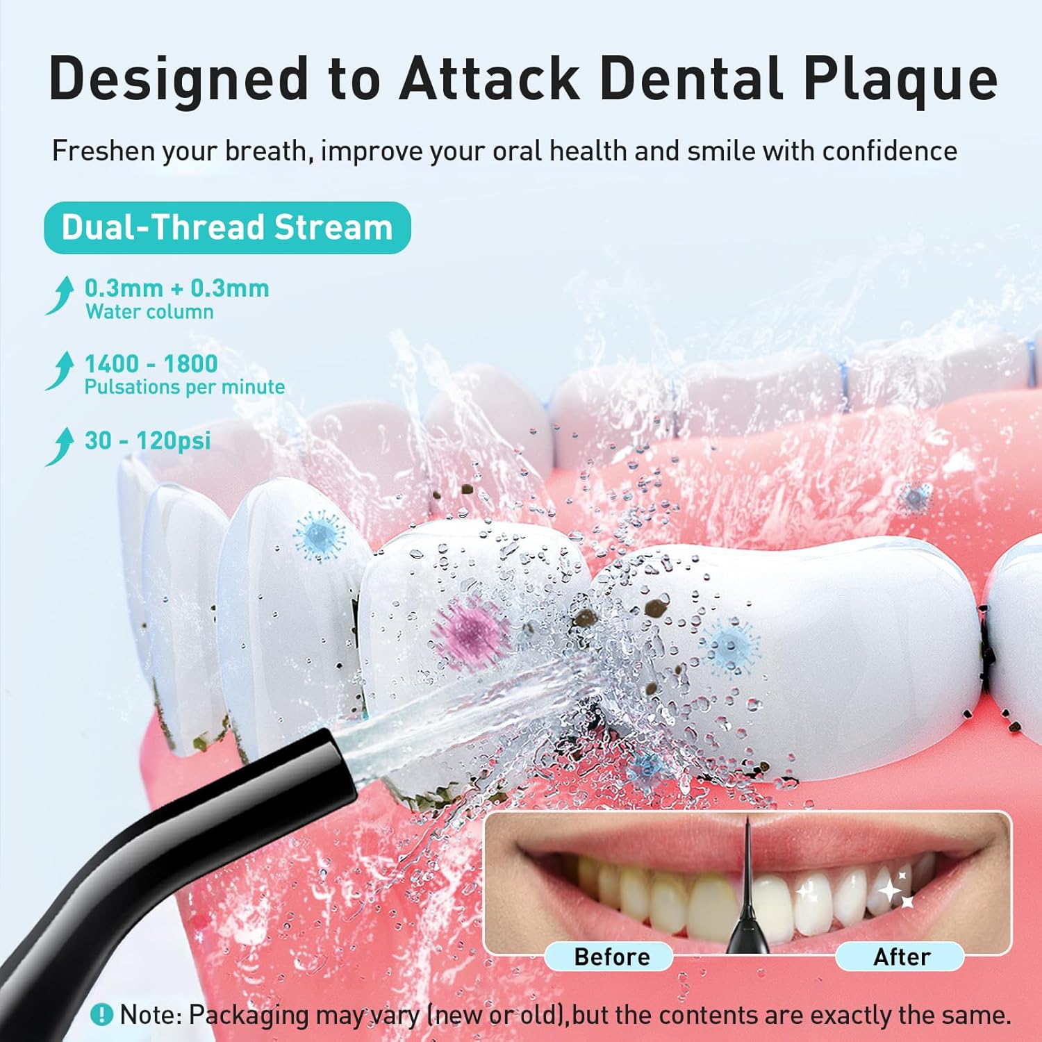 COSLUS Water Dental Flosser Teeth Pick C20(F5020E): Portable Cordless 