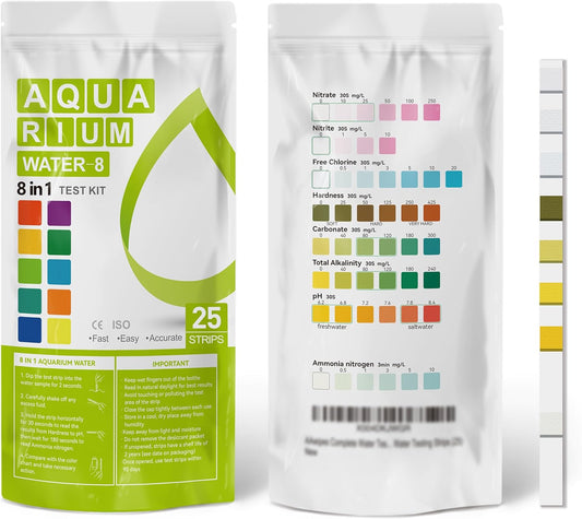 AAwipes Aquarium Ammonia Test Strips 8-in-1 |25 Strips | Quick & Accur