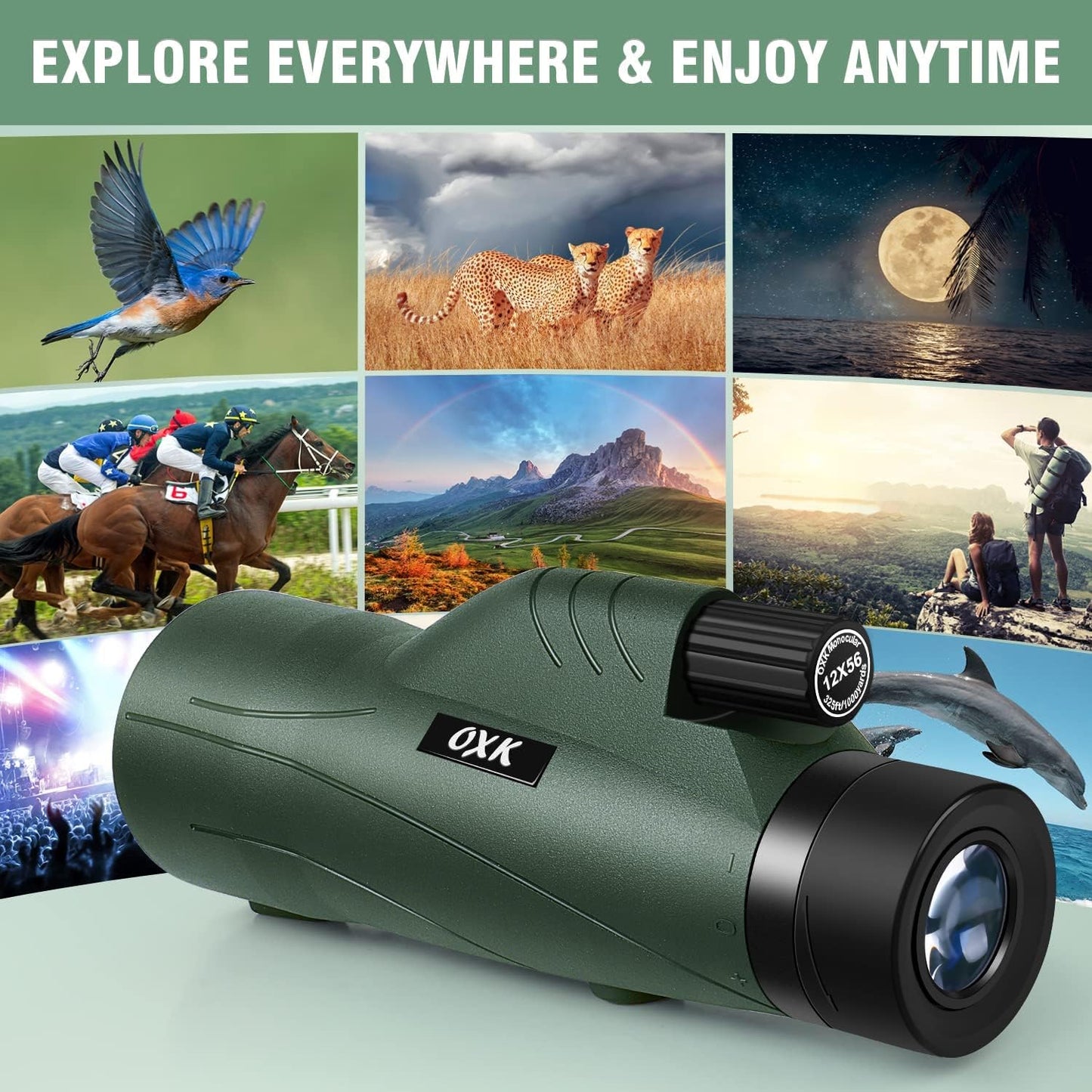 12x56 High Power Monocular Telescope for Adults | Comes with Smartphon