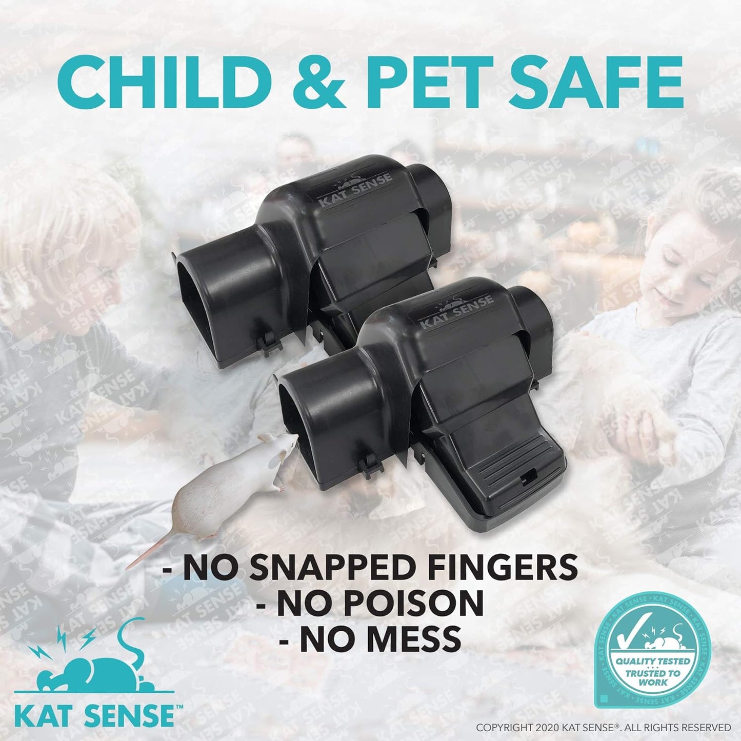 Kat Sense Covered Rat Trap & Chipmunk Trap, Prevents Accidental Trigge