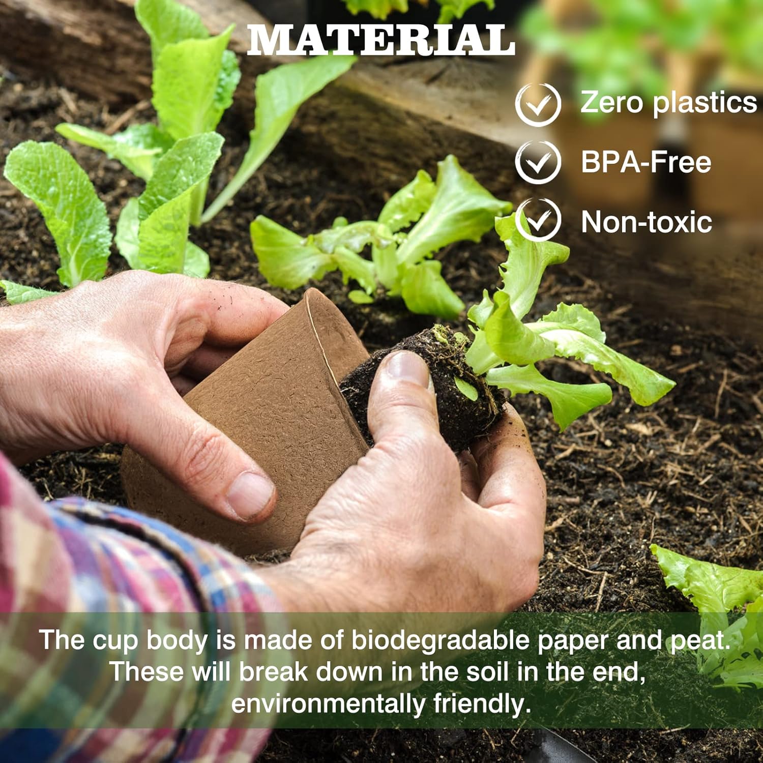 40Pcs 3.15 Inch Peat Pots, Biodegradable Eco-Friendly Round Plant Seed