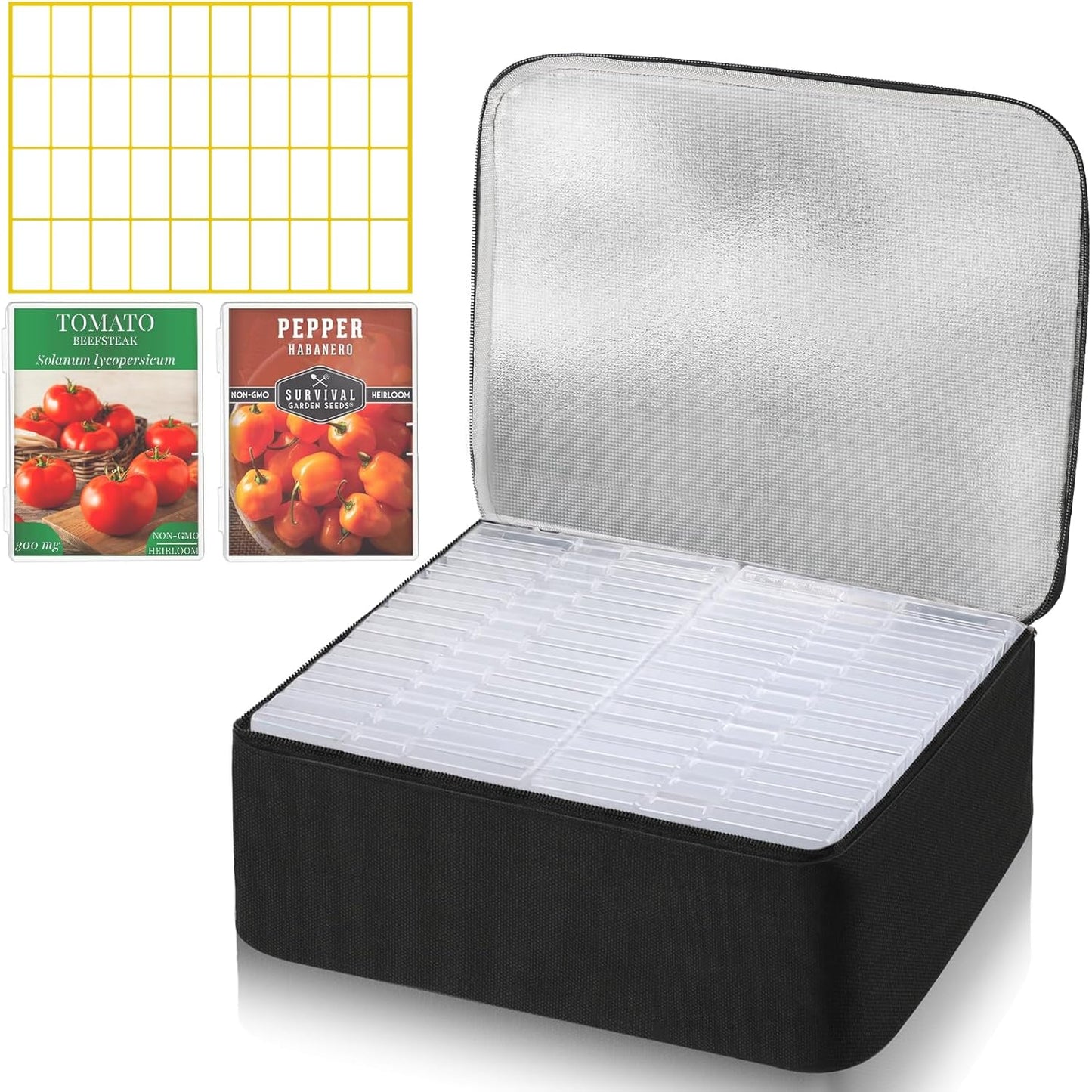 26 Slots Seed Storage Organizer Box with Insulated Bag That Holds 80-2