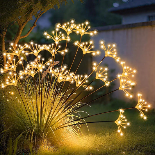 JJGoo Solar Garden Lights, New Upgraded 2 Pack Solar Swaying Starburst