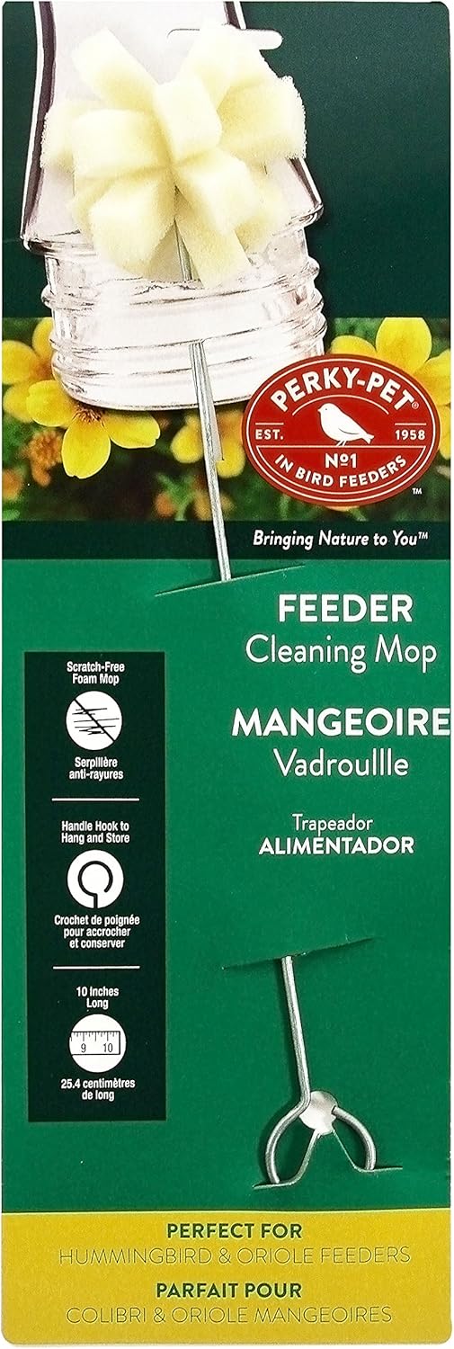 Perky-Pet Bird Feeder Foam Cleaning Mop - 23T - Easily Clean Bird Feeders - No Scratch Foam Mop - Easy to Use, Easy to Store