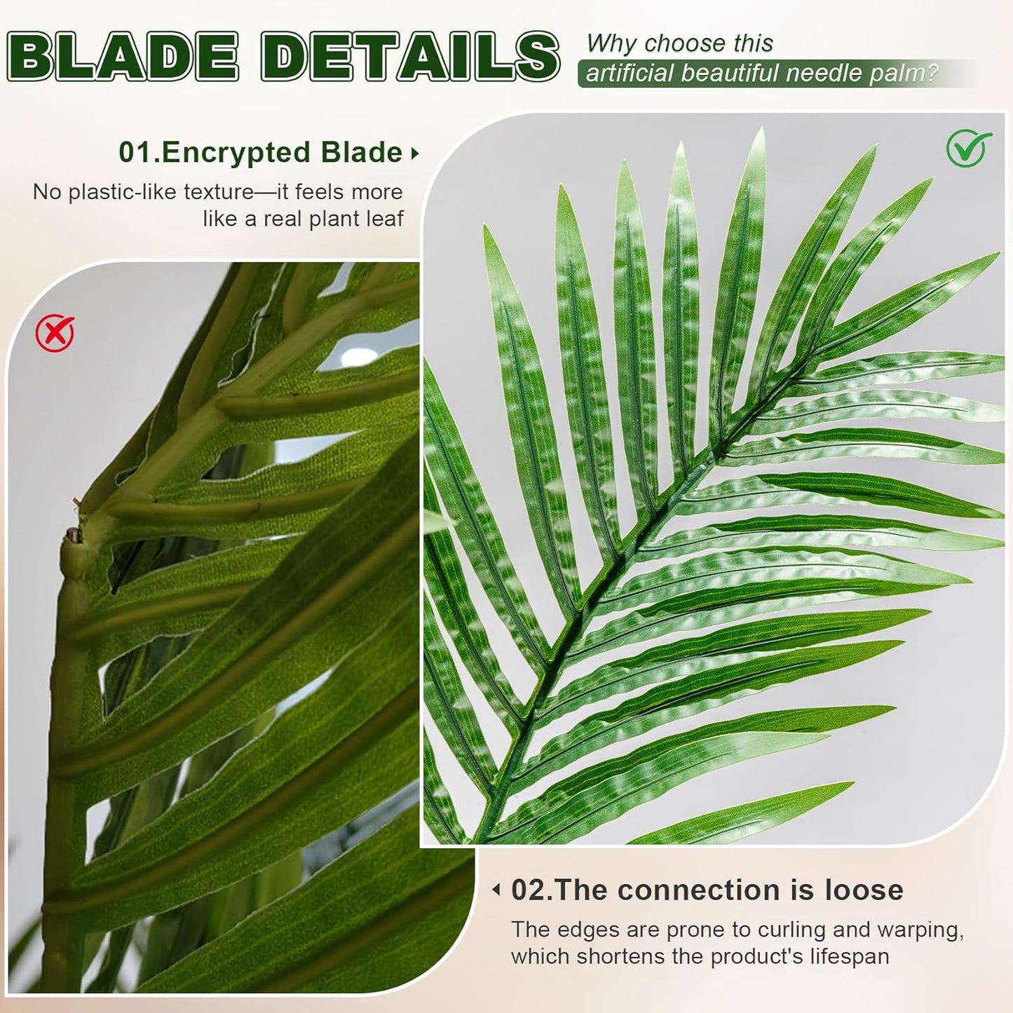 Large Artificial Tree Big Faux Tropical Palm Trees Indoor Outdoor Realistic Floor Plants Fake Silk Palm Plastic plantas for Modern Home Living Room Office Corner Patio Porch Decor Party Decorations