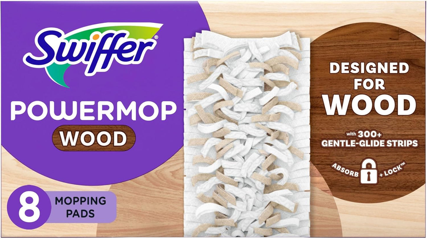 Swiffer PowerMop Wood Mopping Pad Refills for Floor Cleaning, 11 Count