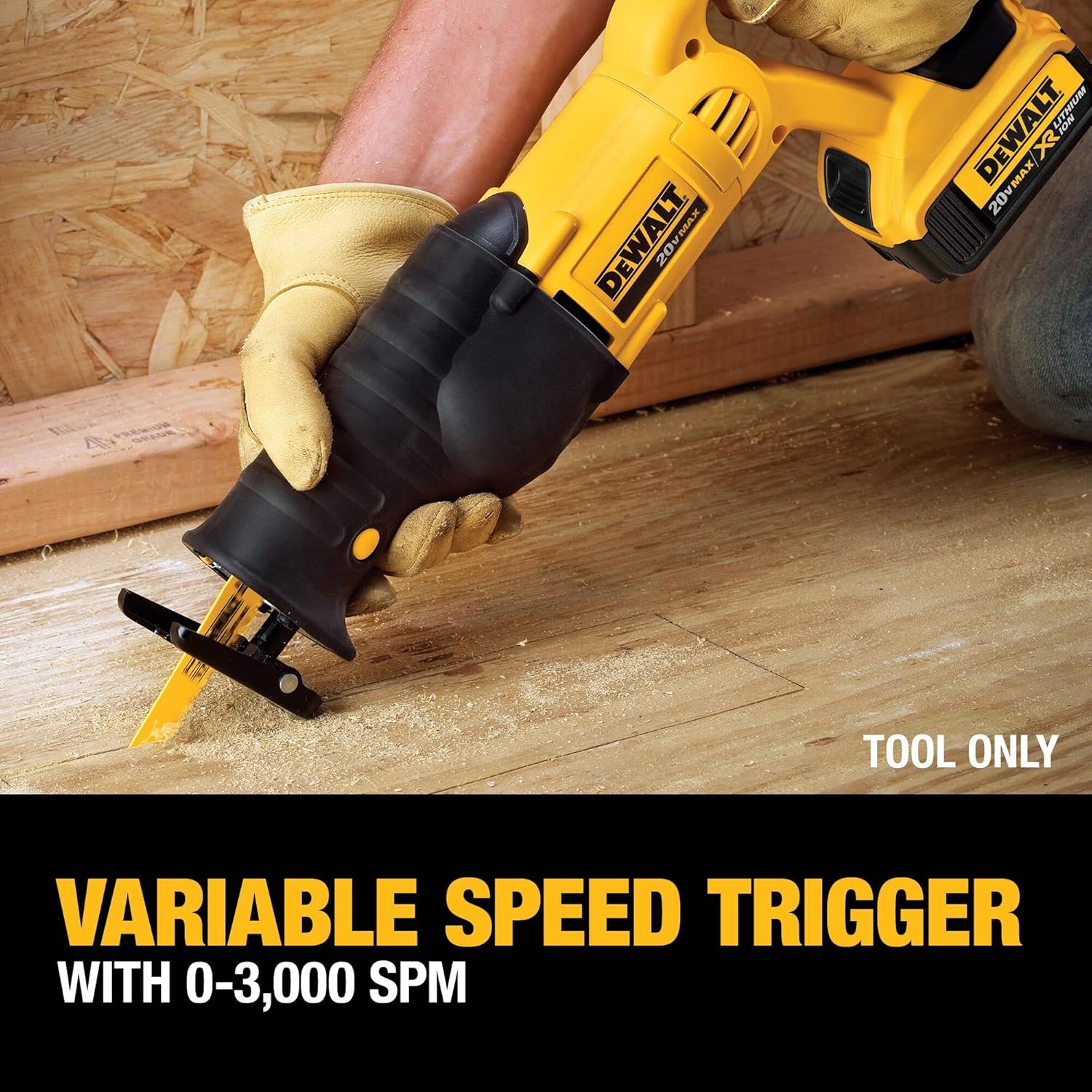 DEWALT 20V MAX Reciprocating Saw, 3,000 Strokes Per Minute, Variable S