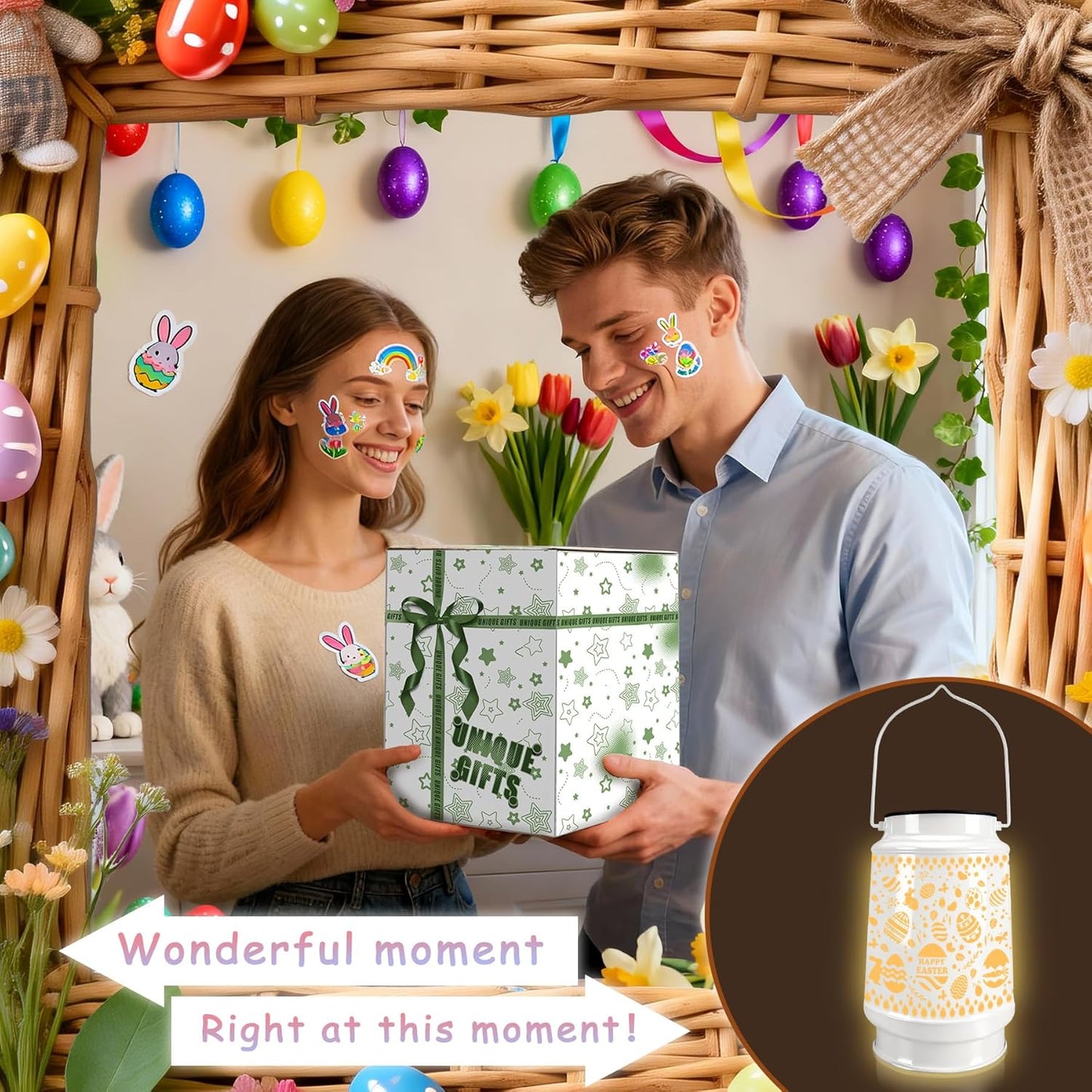 Easter Decorations for Home USB LED Lantern Lamp Tree Ornaments Night 