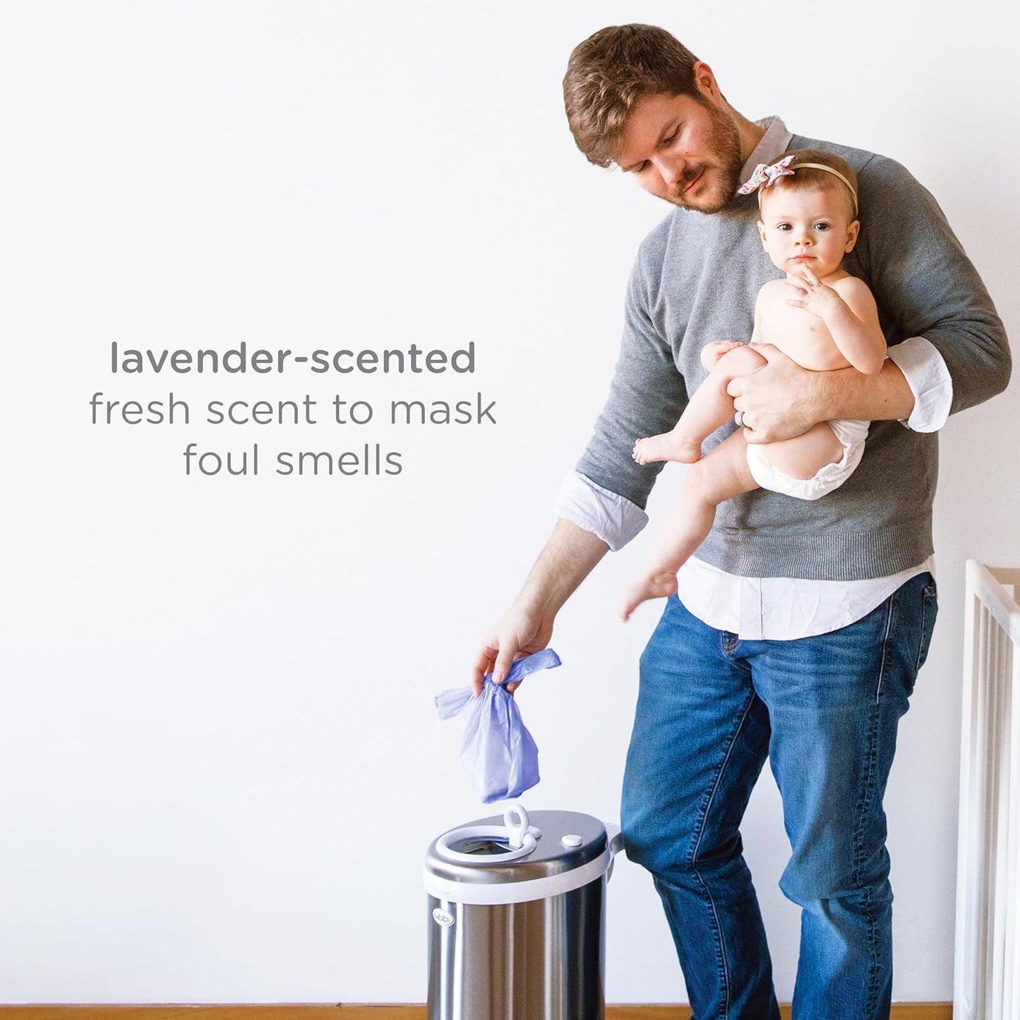 Ubbi Disposable Diaper Sacks, Lavender Scented, Easy-To-Tie Tabs, Diap