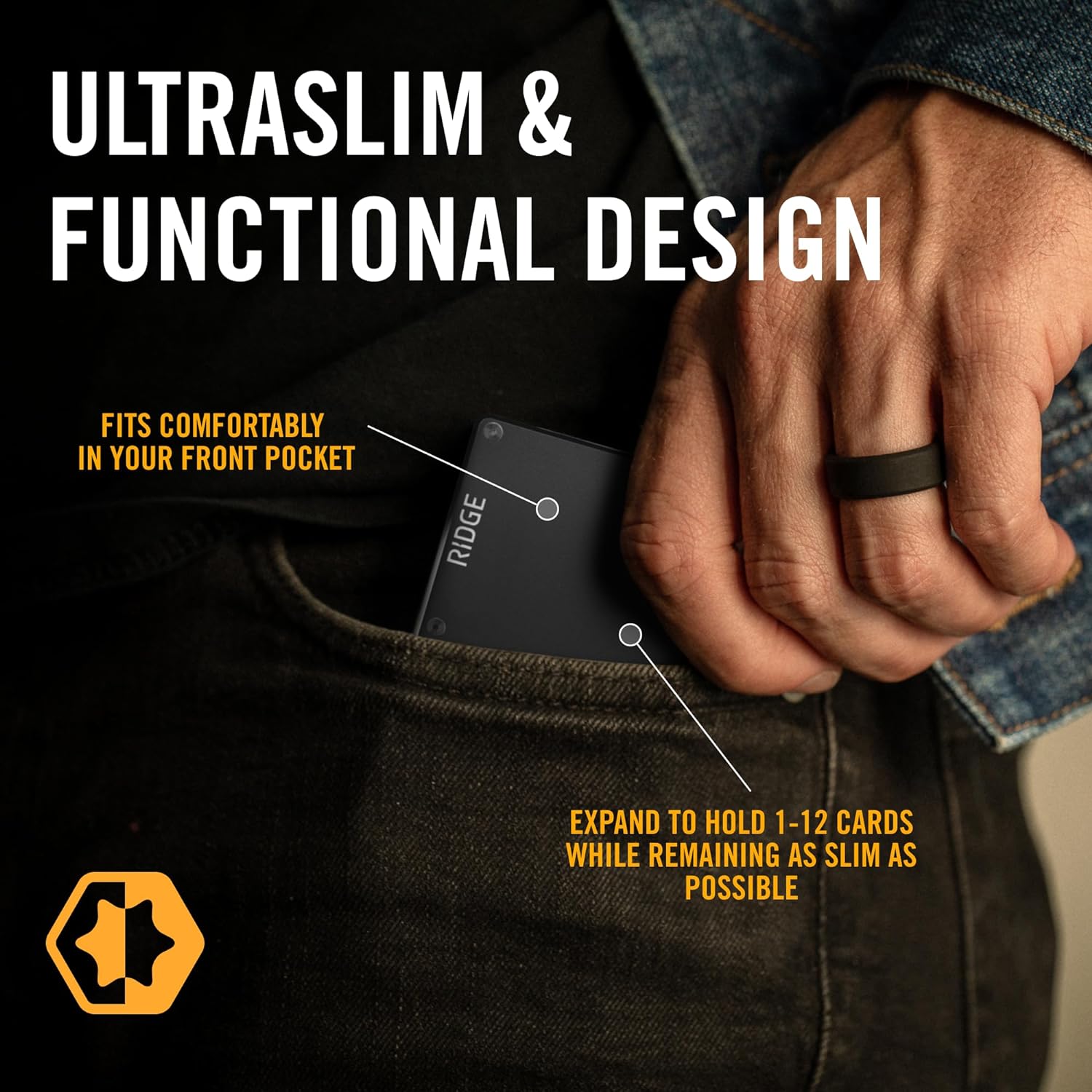 Ridge Wallet for Men - Slim Minimalist Compact Wallet and Card Holder,