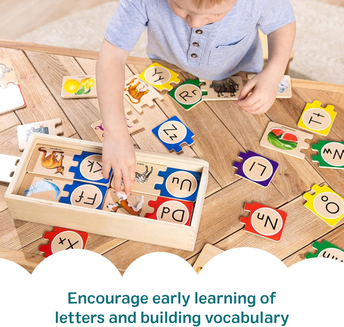 Melissa & Doug Self-Correcting Alphabet Puzzle (52 pcs) with Toy Stora