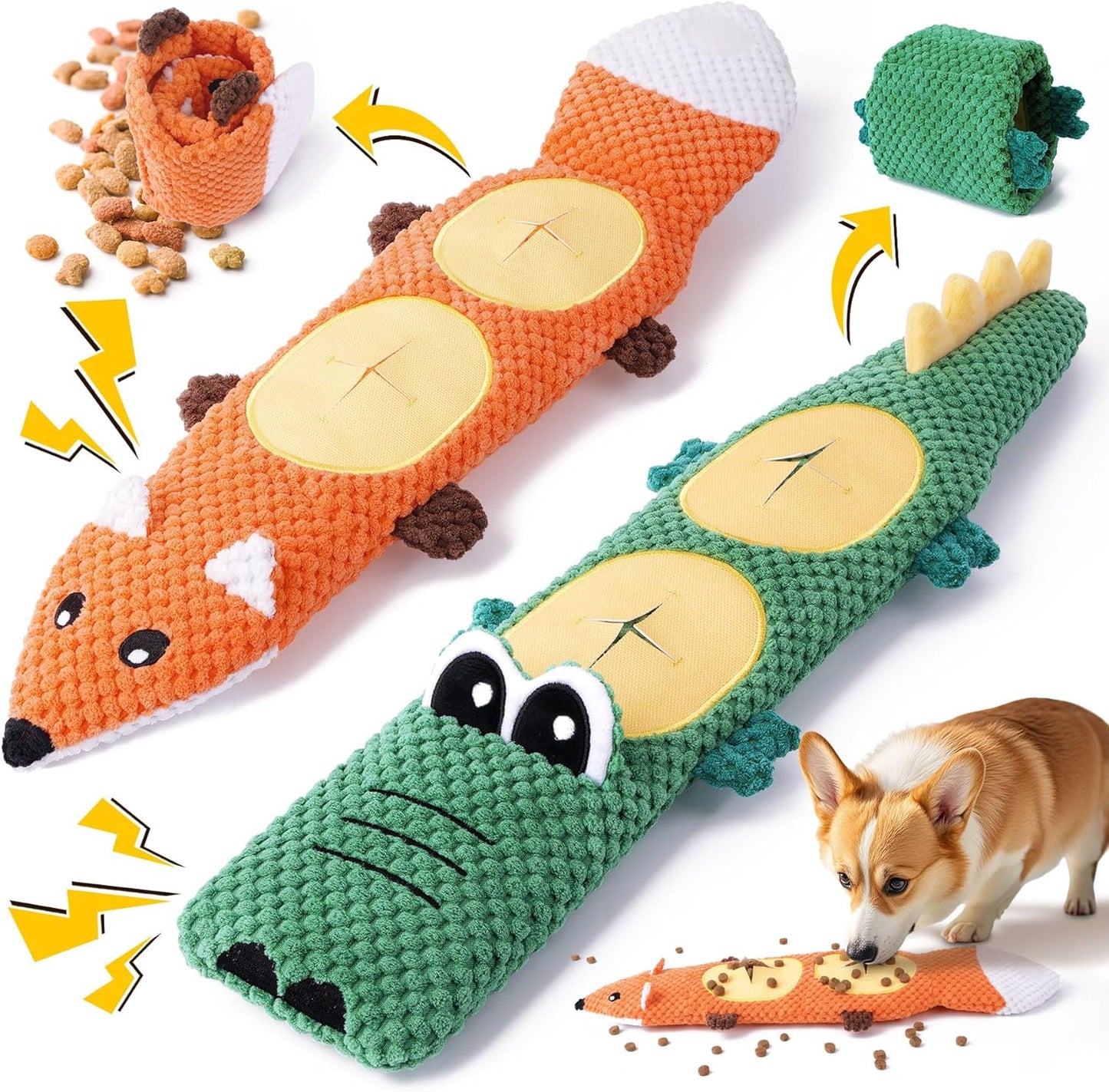 XIUGOAL Dog Toys for Aggressive Chewers, 2 Pack No Stuffing Interactiv