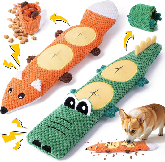 XIUGOAL Dog Toys for Aggressive Chewers, 2 Pack No Stuffing Interactiv