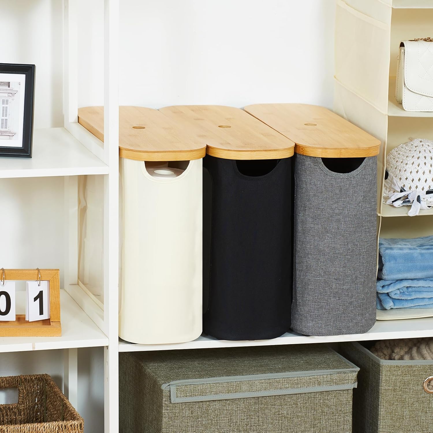 Toilet Paper Storage with Lid, Large Toilet Paper Holder for up to 12 