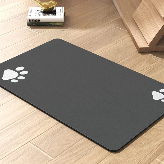 Pet Feeding Mat-Absorbent Dog Mat for Food and Water Bowl-No Stains Qu