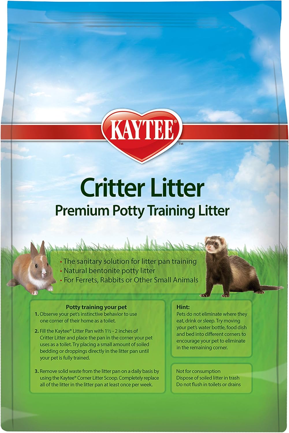 Kaytee Premium Potty Training Critter Litter for Pet Ferrets, Rabbits 