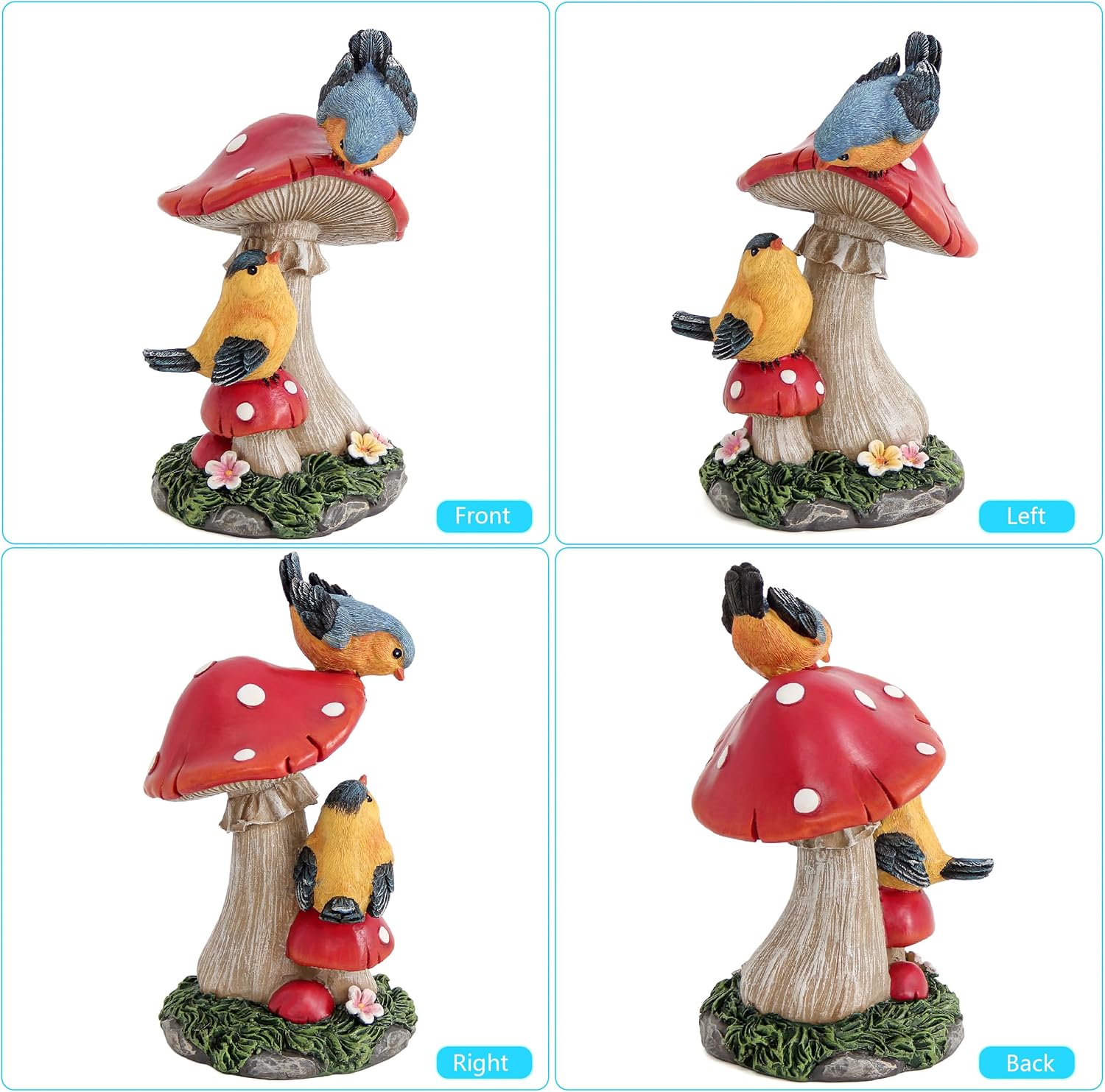Leekung Bird Garden Statue for Outdoor Decorations,Bird Figurines Mush