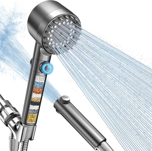 FEELSO Filtered Shower Head with Handheld, High Pressure 4 Spray Showe