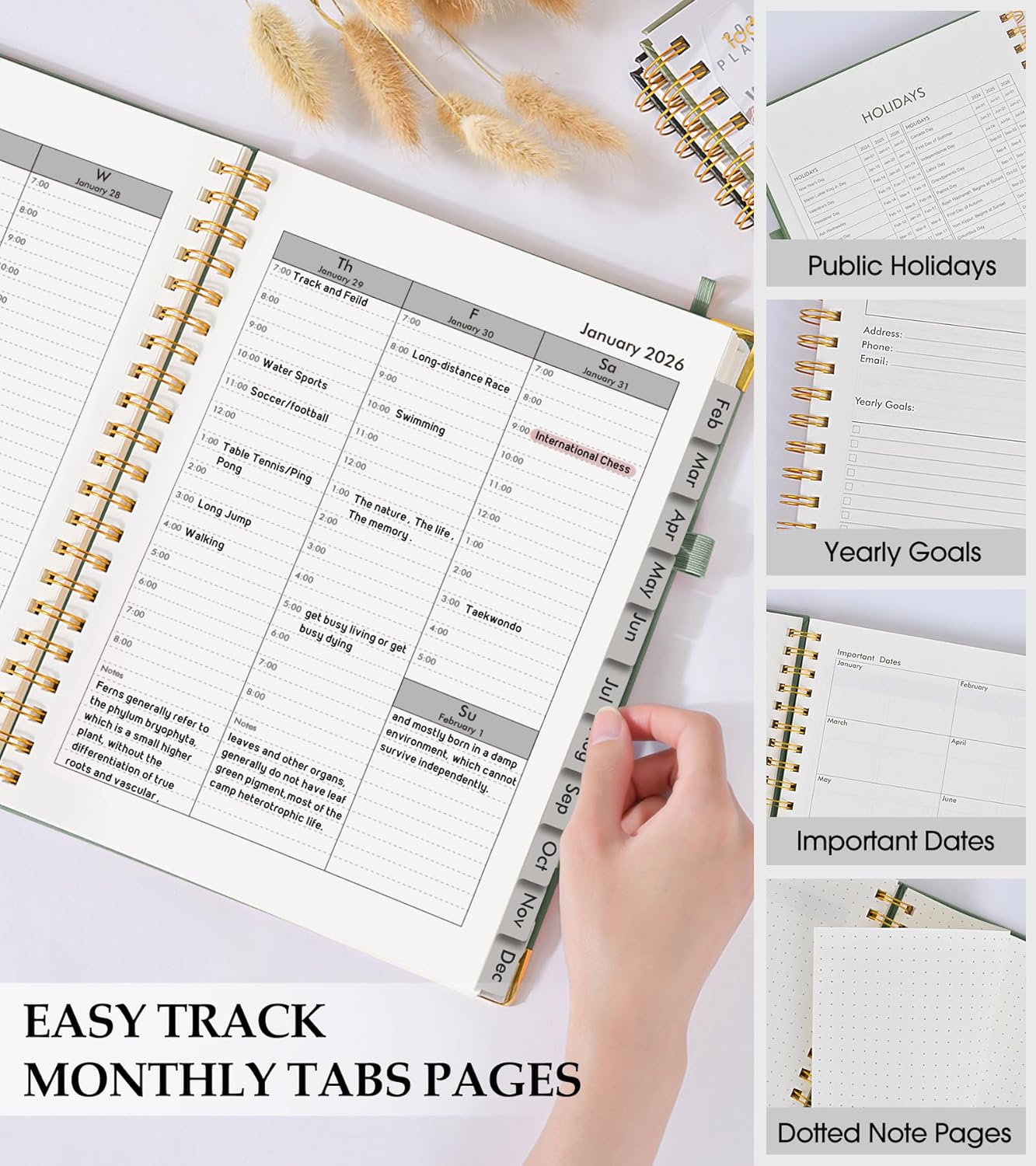 2026 Planner, Weekly and Monthly Calendar Planner from January 2026 - 