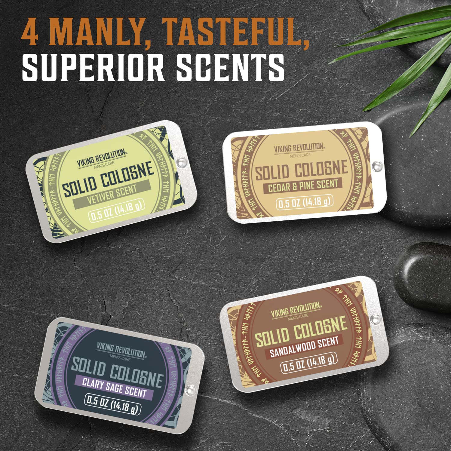 Viking Revolution 4 Pack Mens Solid Colognes 0.5 Oz - Men Solid Perfum