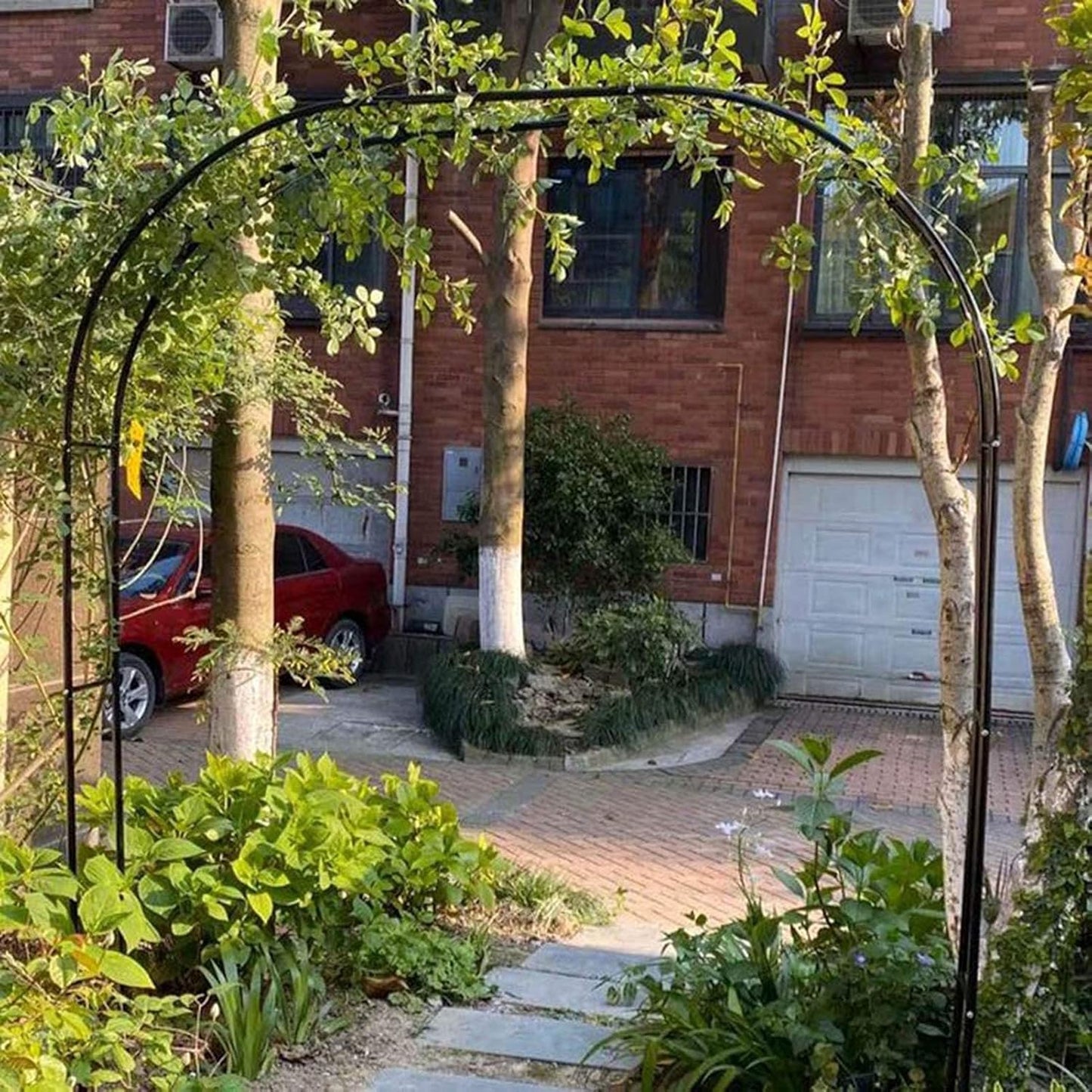Heavy Duty Metal Garden Arch Trellis for Climbing Plants, Vines, Flowers & Vegetables - Perfect Outdoor Wedding Decoration for Lawn, Patio, Gazebo & Garden Parties