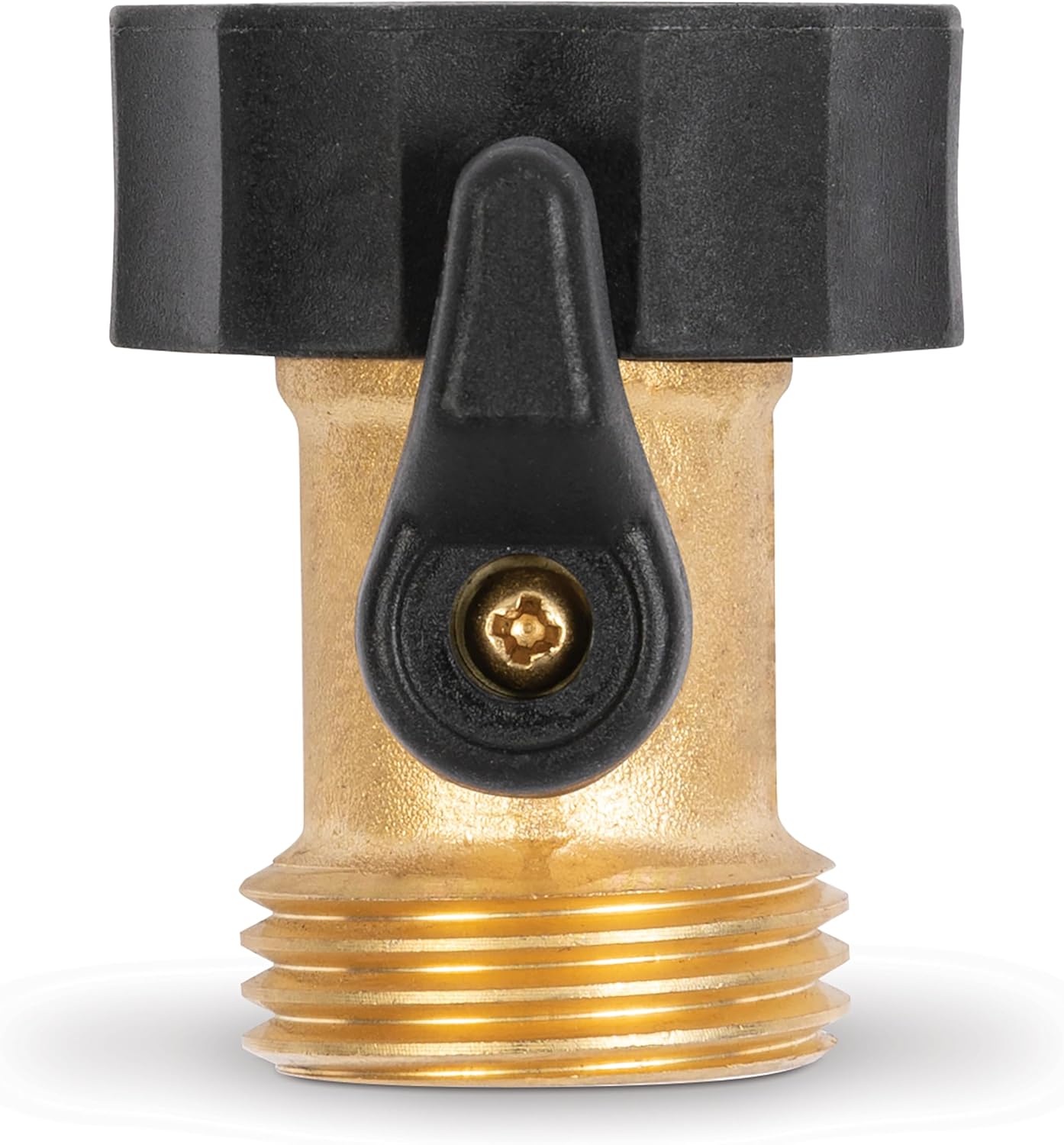 Gilmour Brass Garden Hose Connector with Shut-Off Valve