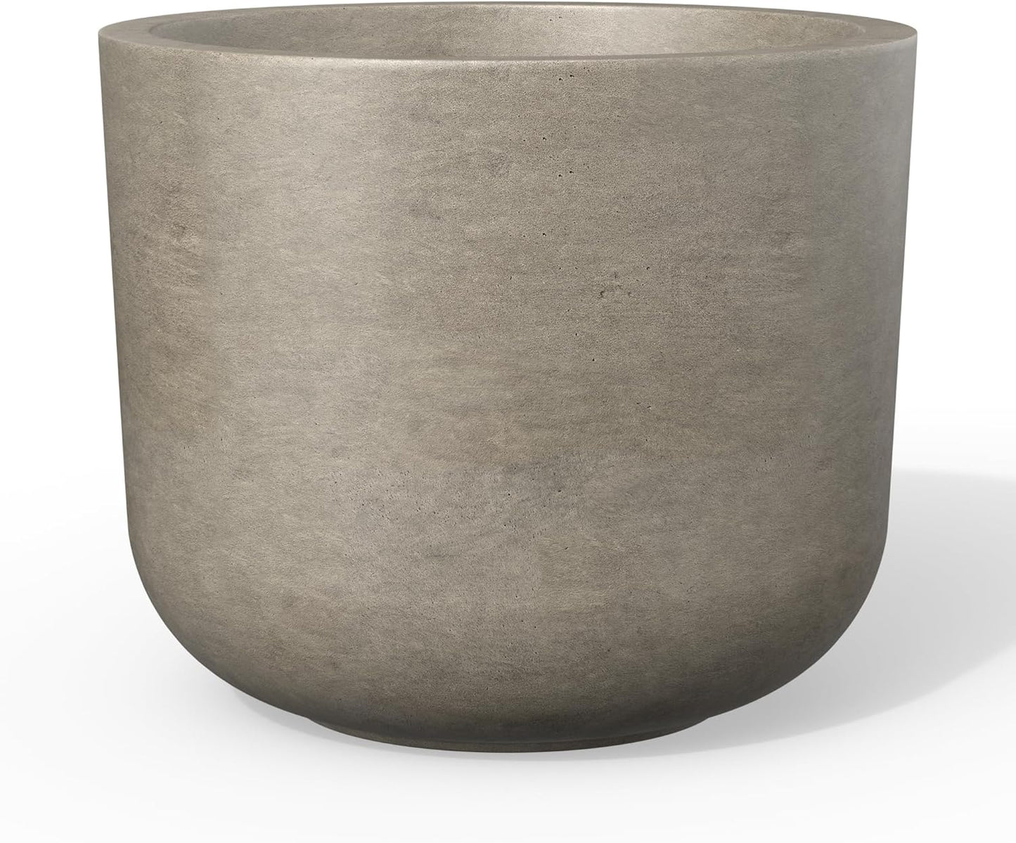 Kante Round Concrete Planter, 9 Inch Dia Classic Style Large Plant Pot