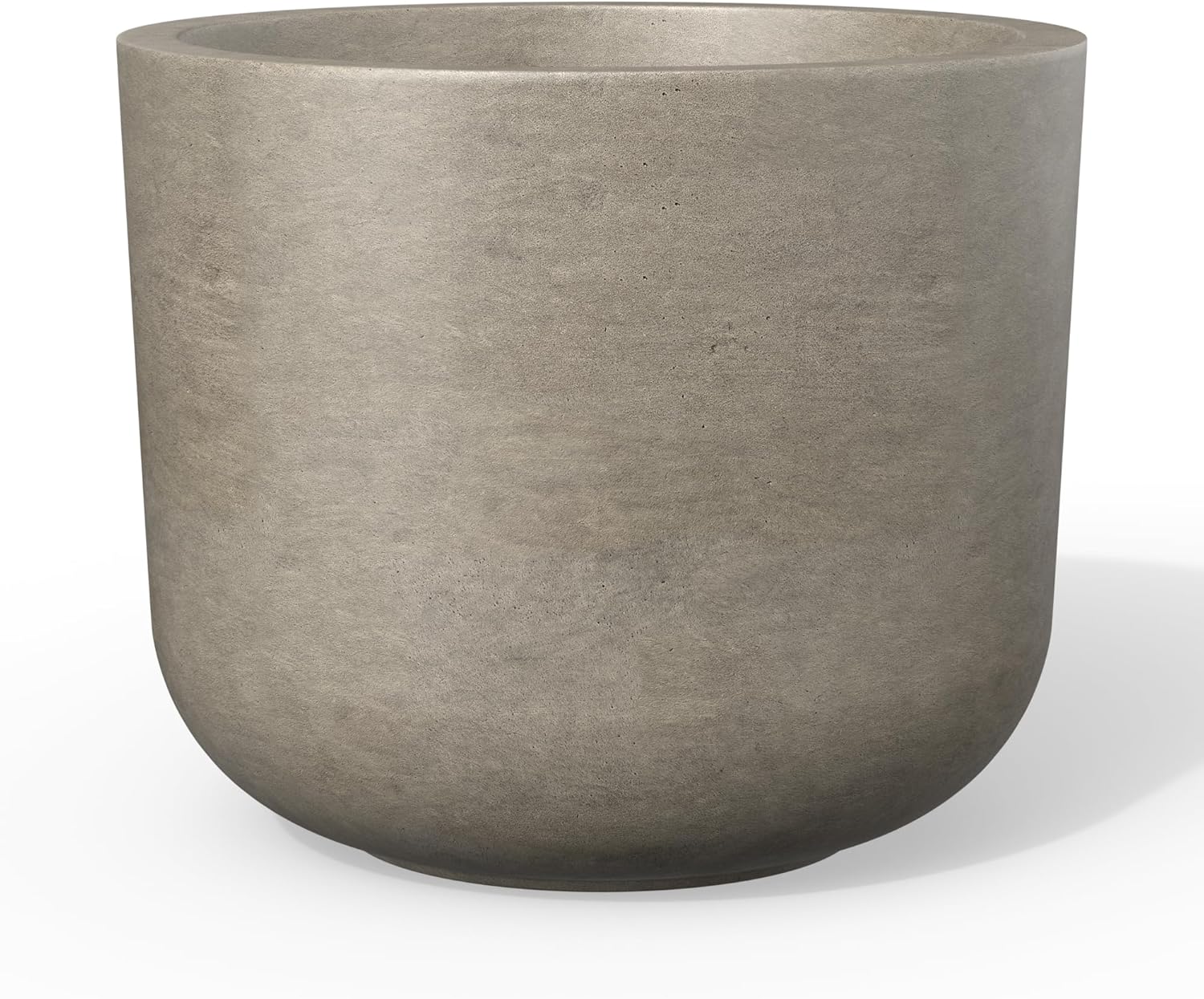Kante Round Concrete Planter, 9 Inch Dia Classic Style Large Plant Pot