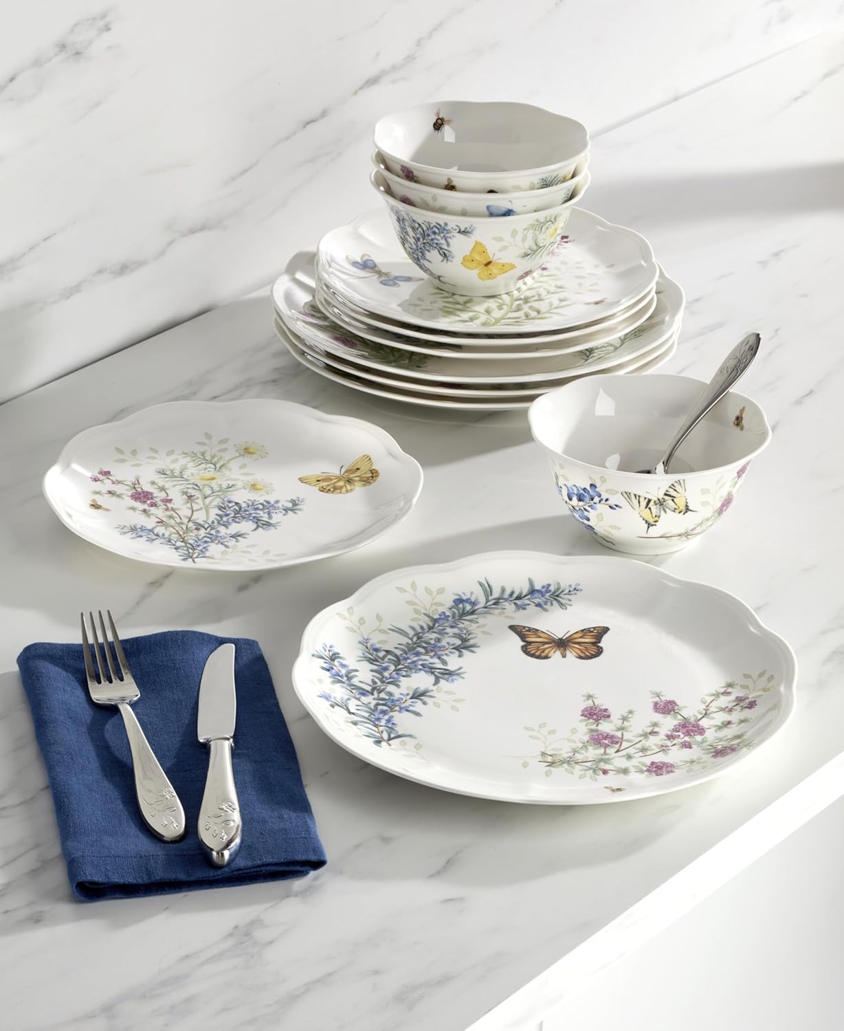 Lenox 897792 Butterfly Meadow Herbs 12-Piece Dinnerware Set